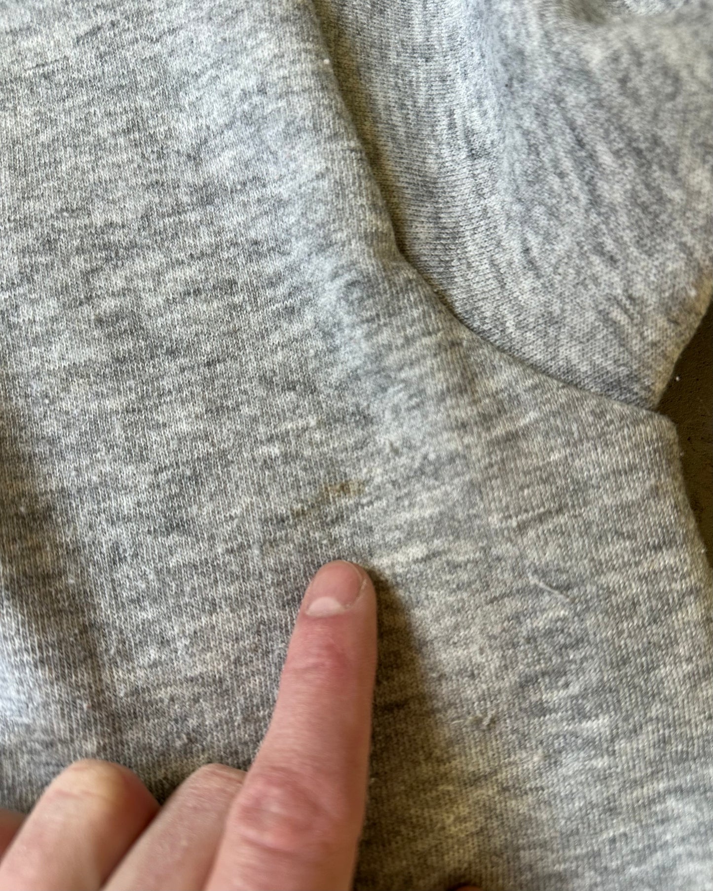 1980s - Heather Grey Thermal Zip Up Hoodie - XS