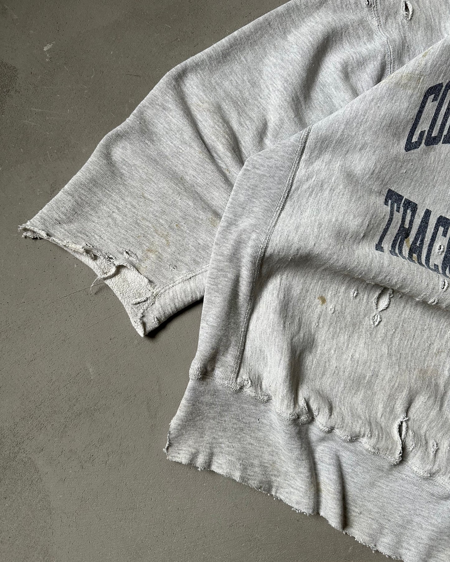 1980s - Distressed Grey Track Champion RW Crewneck - M