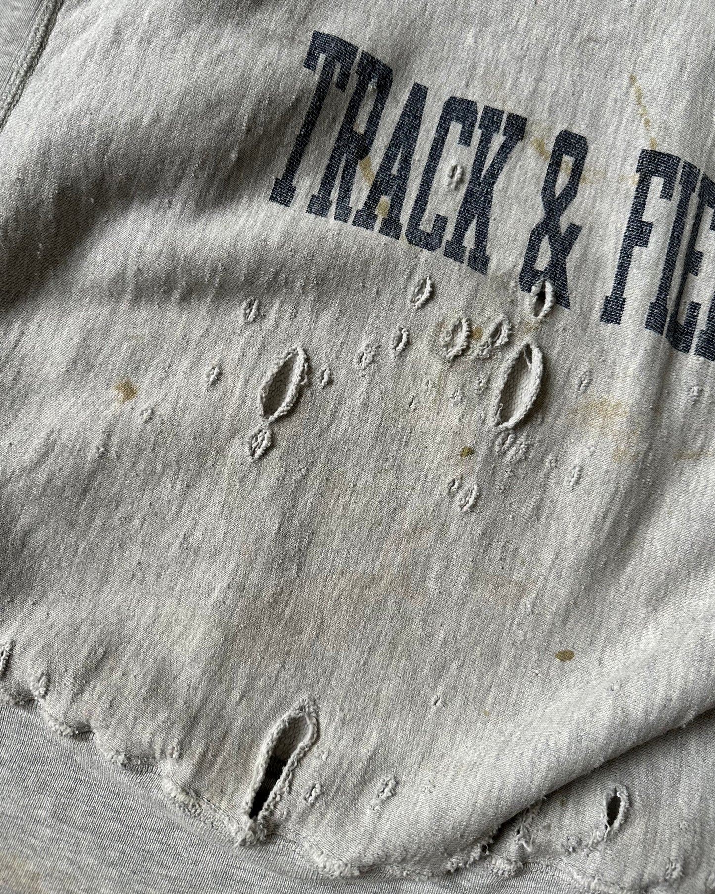 1980s - Distressed Grey Track Champion RW Crewneck - M
