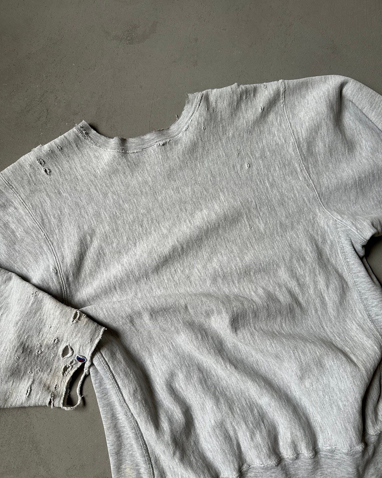 1980s - Distressed Grey Track Champion RW Crewneck - M