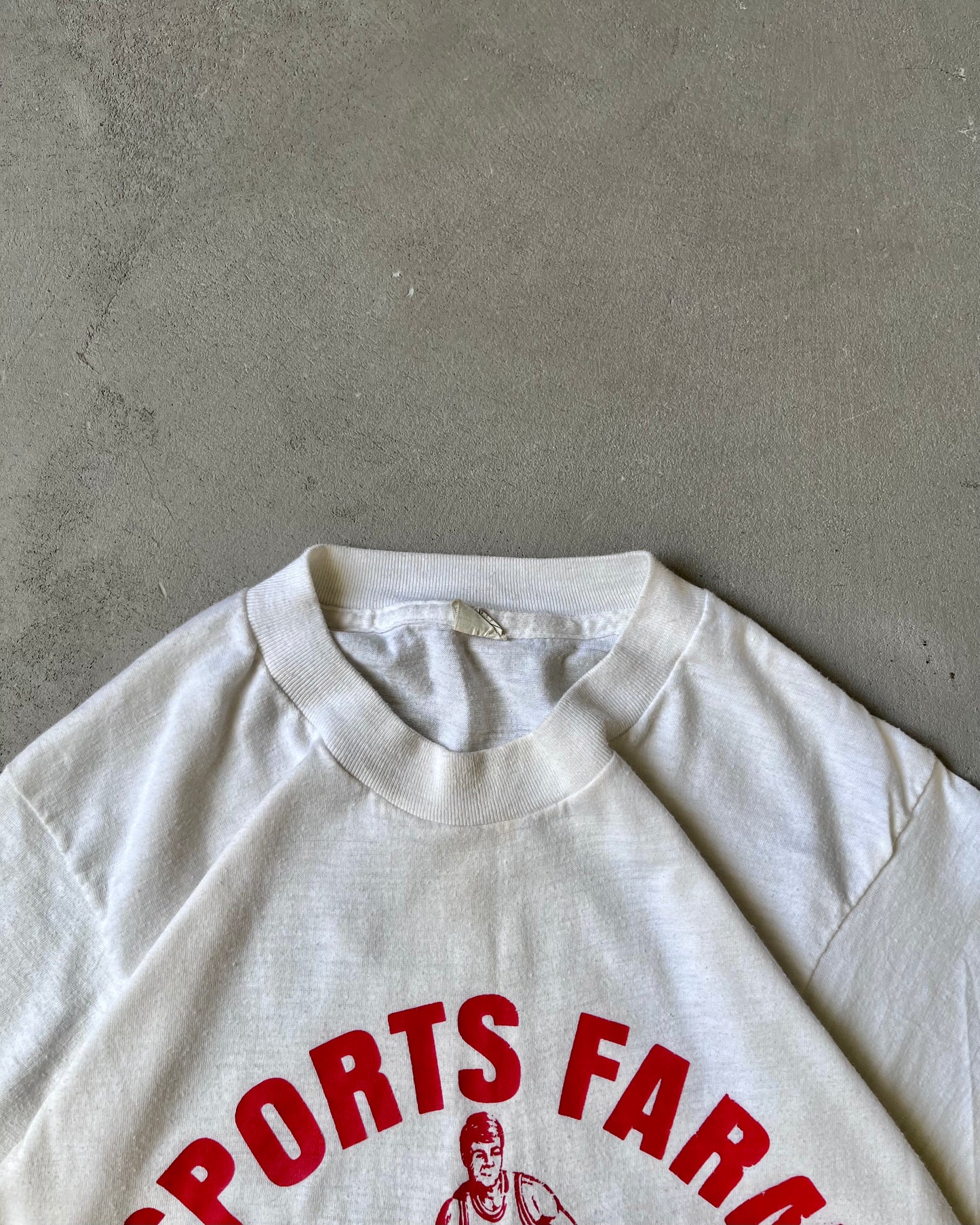 1970s - White Sports Farm T-Shirt - XS/S