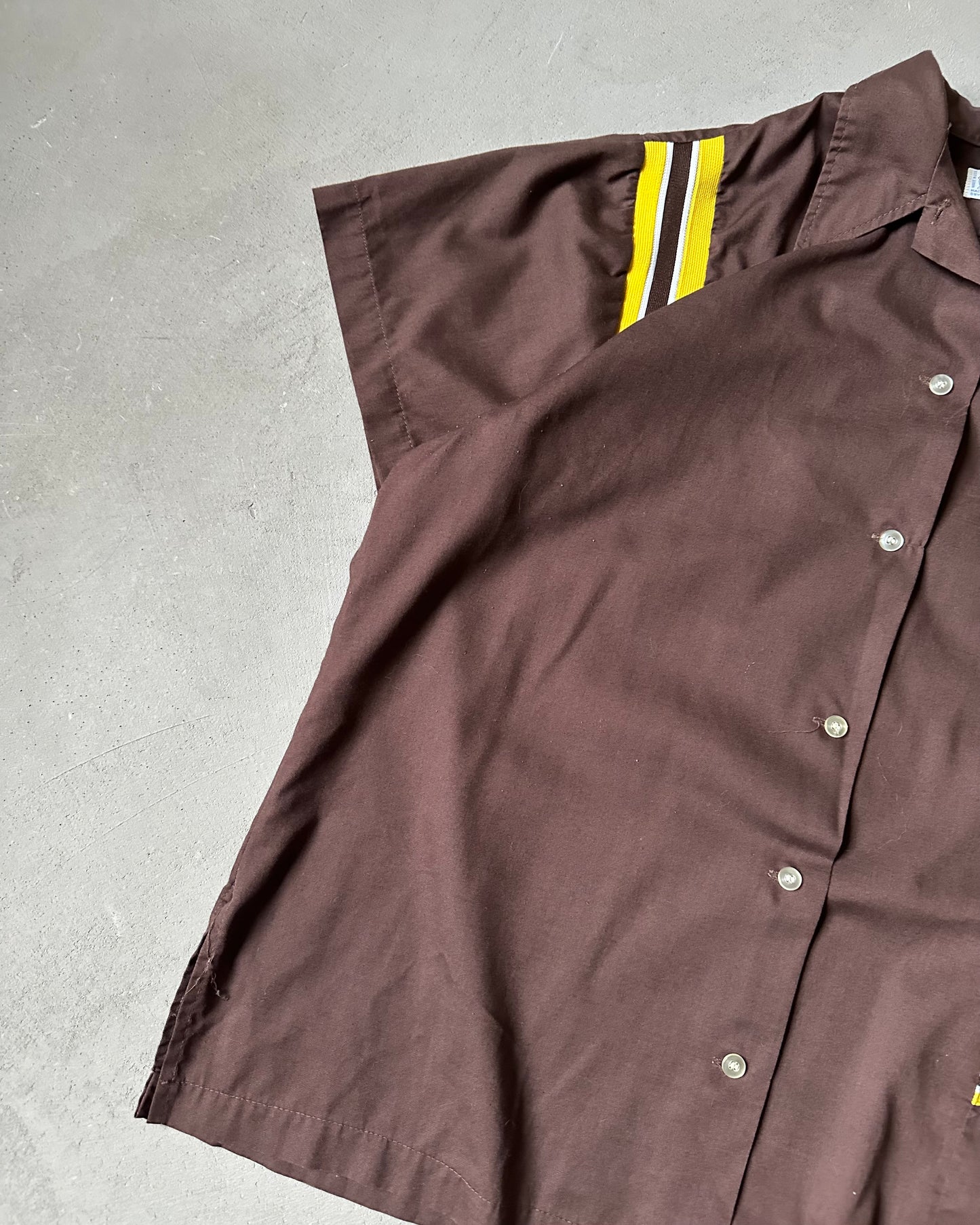 1970s - Brown/Yellow "Shirley" Women's Bowling Shirt - (W)L