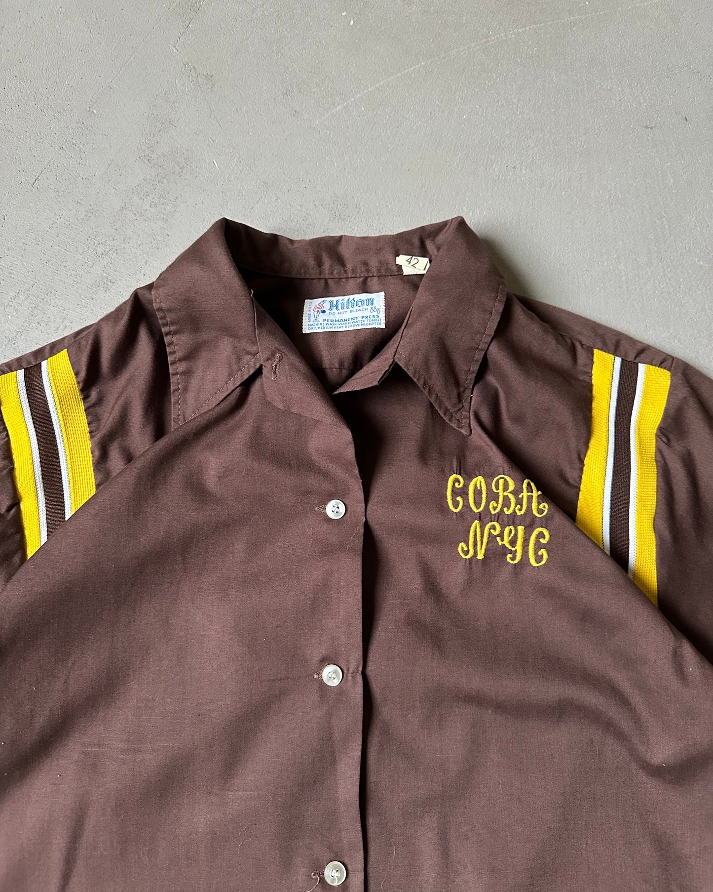 1970s - Brown/Yellow "Shirley" Women's Bowling Shirt - (W)L