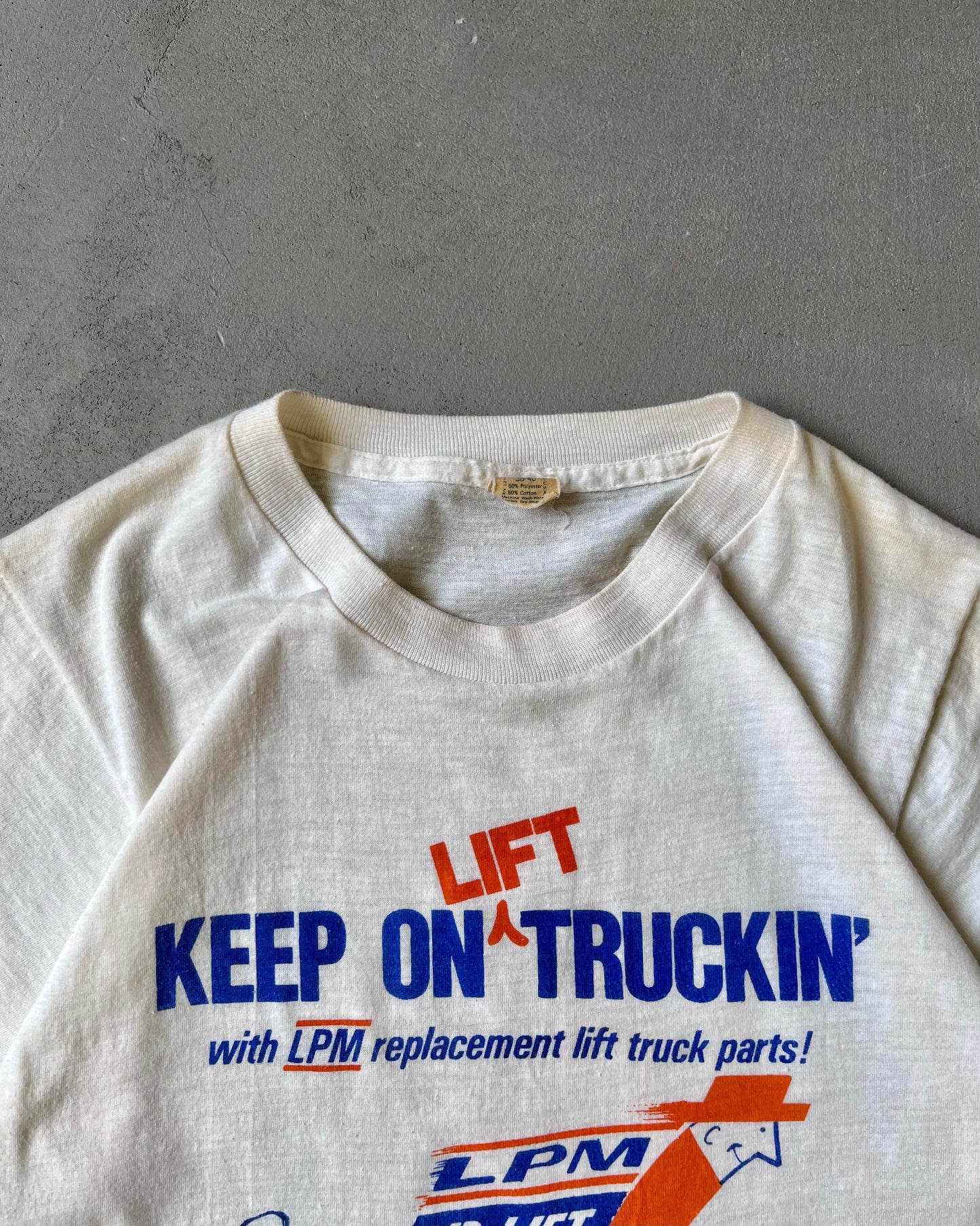 Années 70 - T-shirt Cream Keep On Lift Truckin' - S