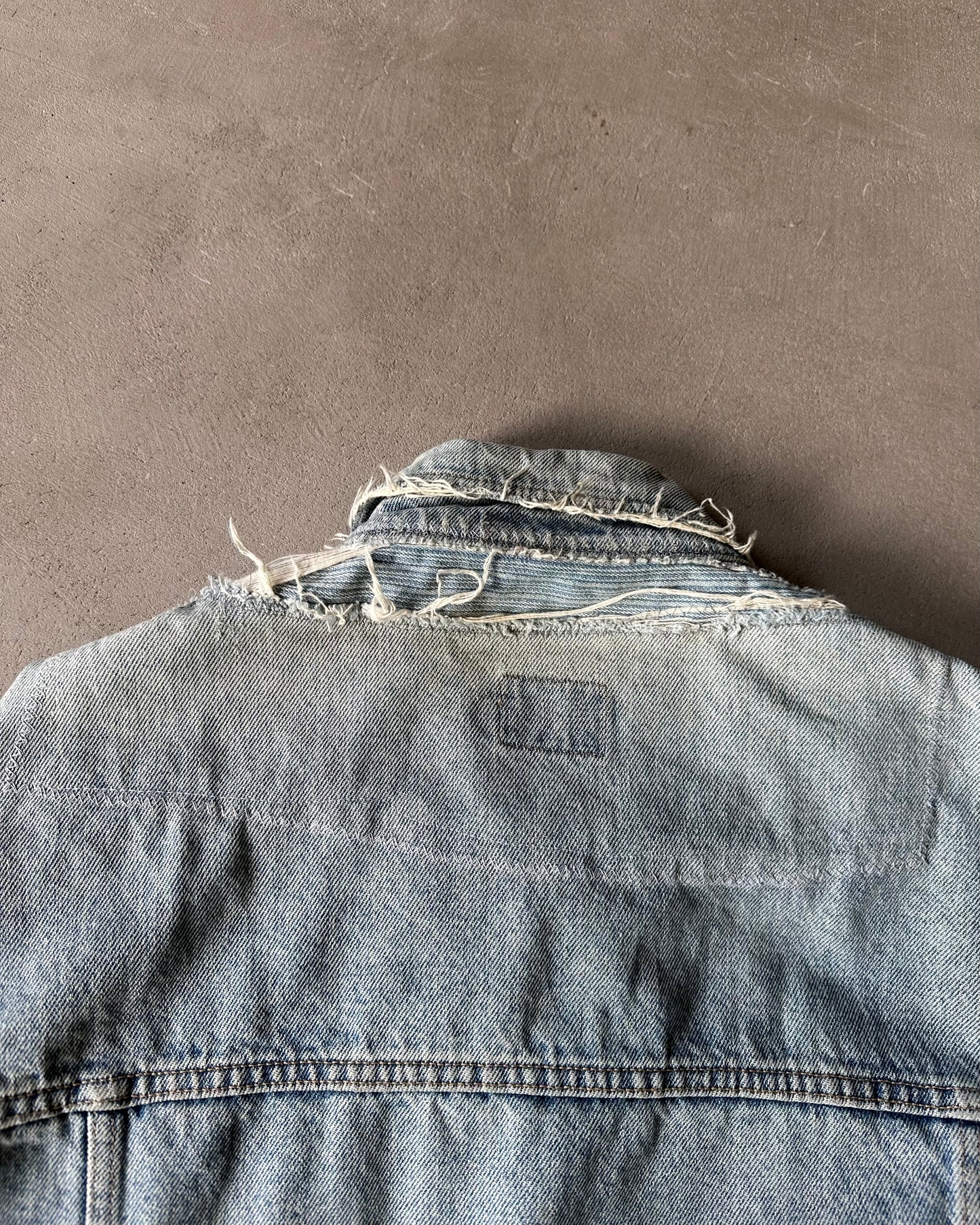 1980s - Distressed Calvin Klein Denim Jacket - L