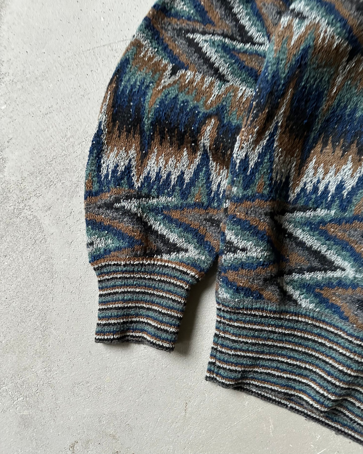 1960s - Blue/Brown Neiman Marcus Sweater - L