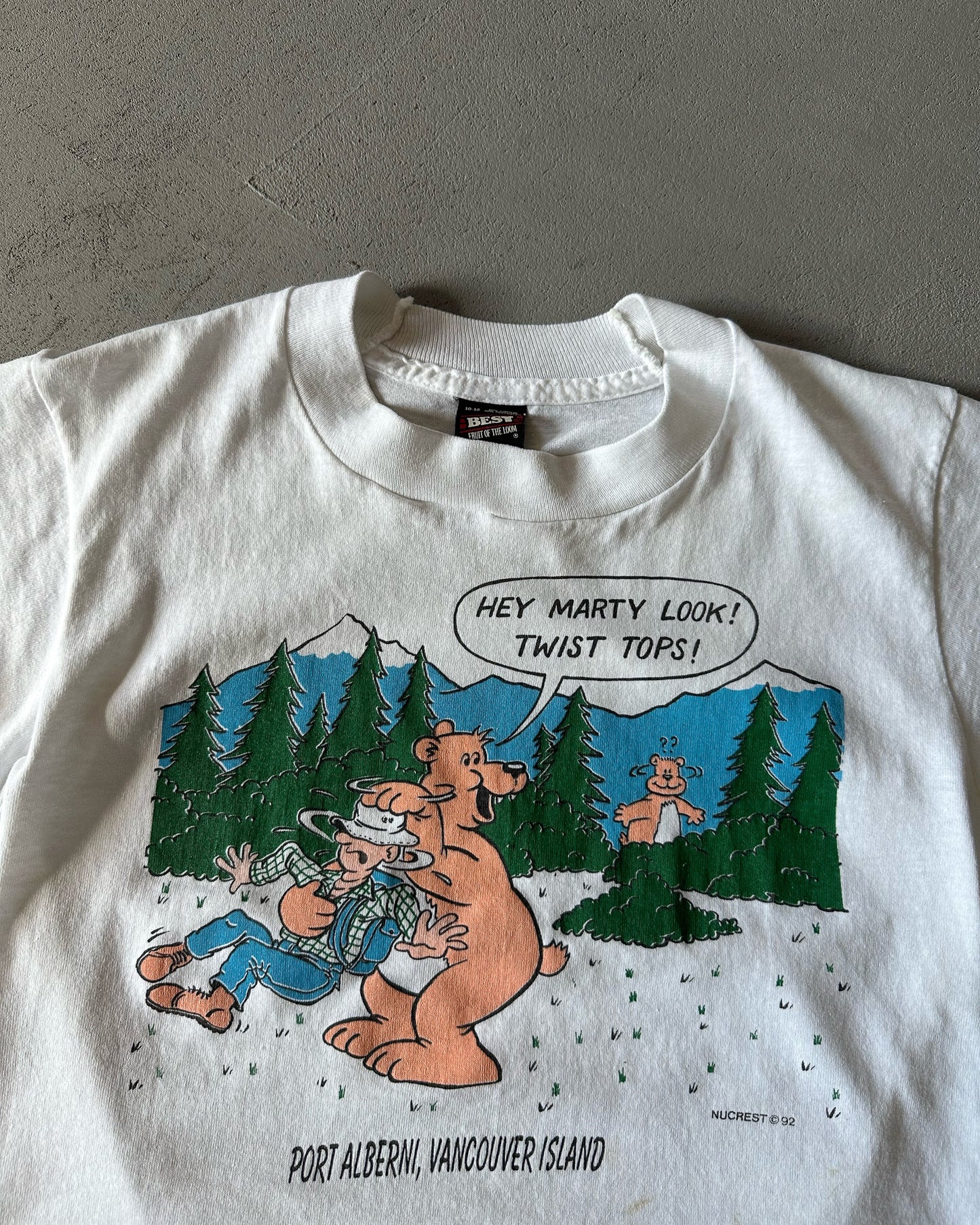 1990s - White "Twist Top" Baby T-Shirt - XXS