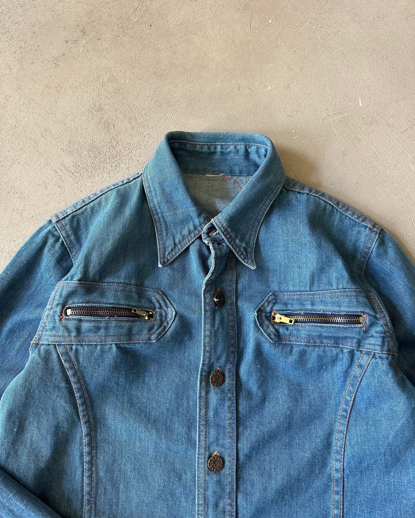 1970s - Denim Western Shirt - S