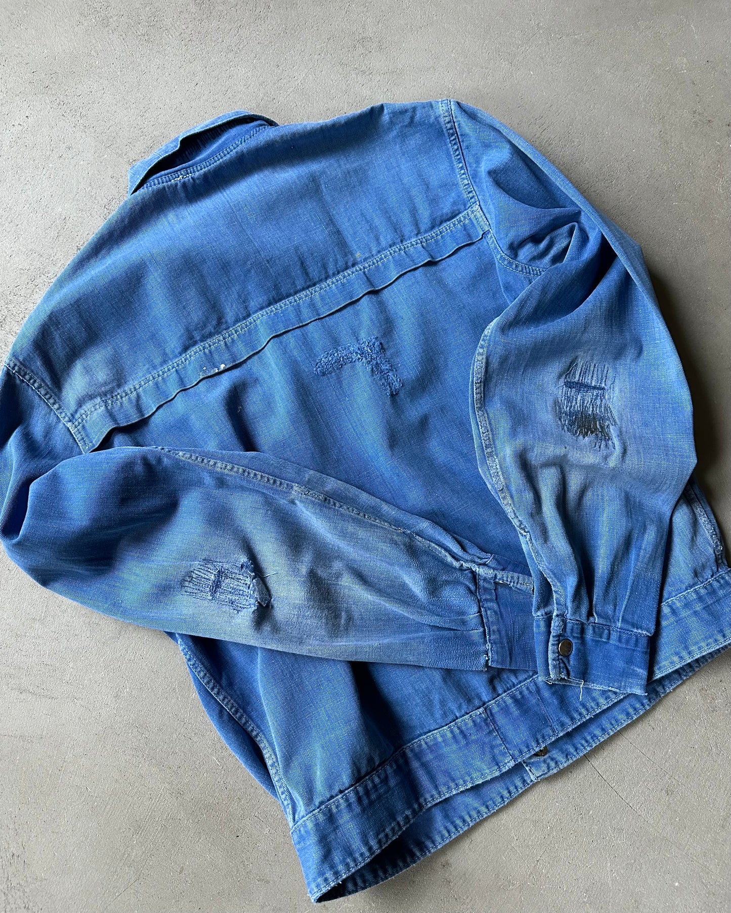 1970s - Distressed Blue Euro Chore - S/M