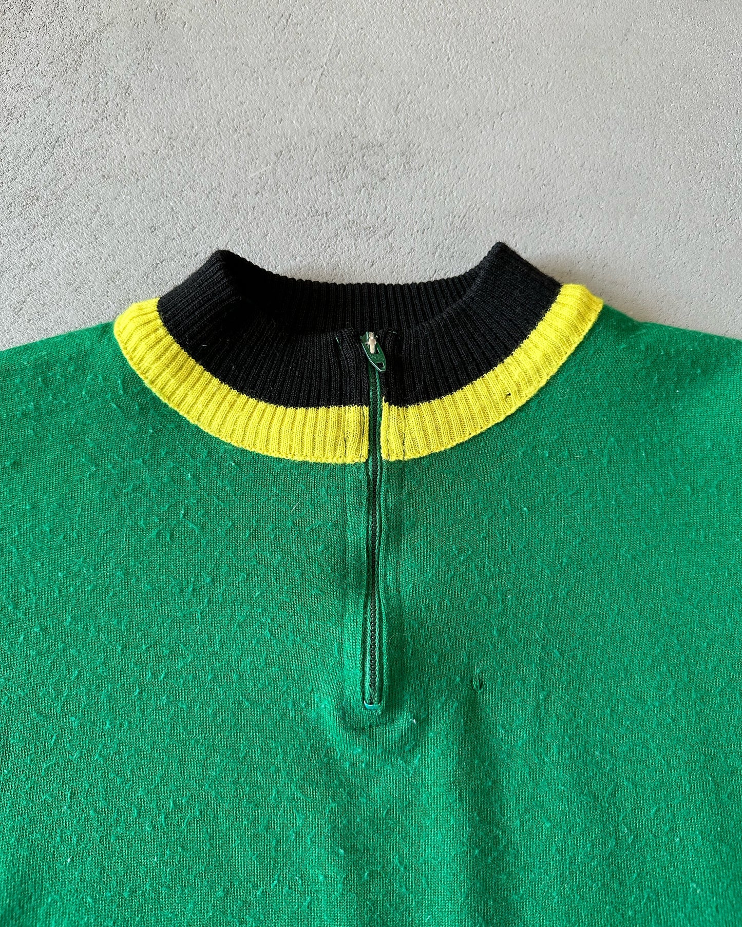 1970s - Green/Black Cycling Jersey - XS/S