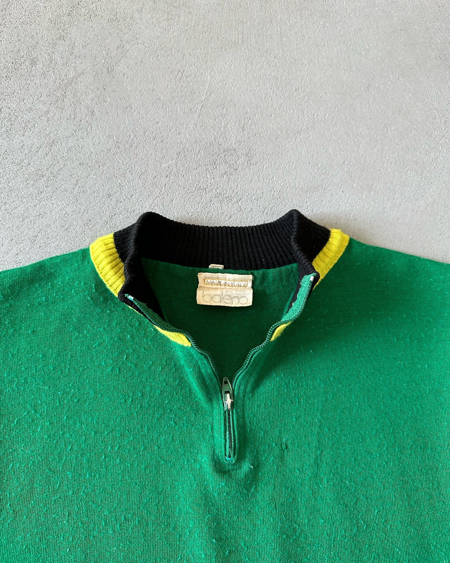 1970s - Green/Black Cycling Jersey - XS/S
