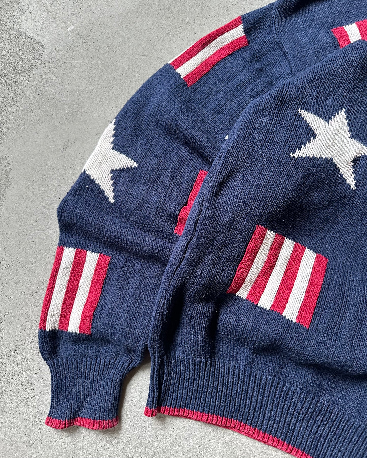 1990s - Navy/Red USA Sweater - L