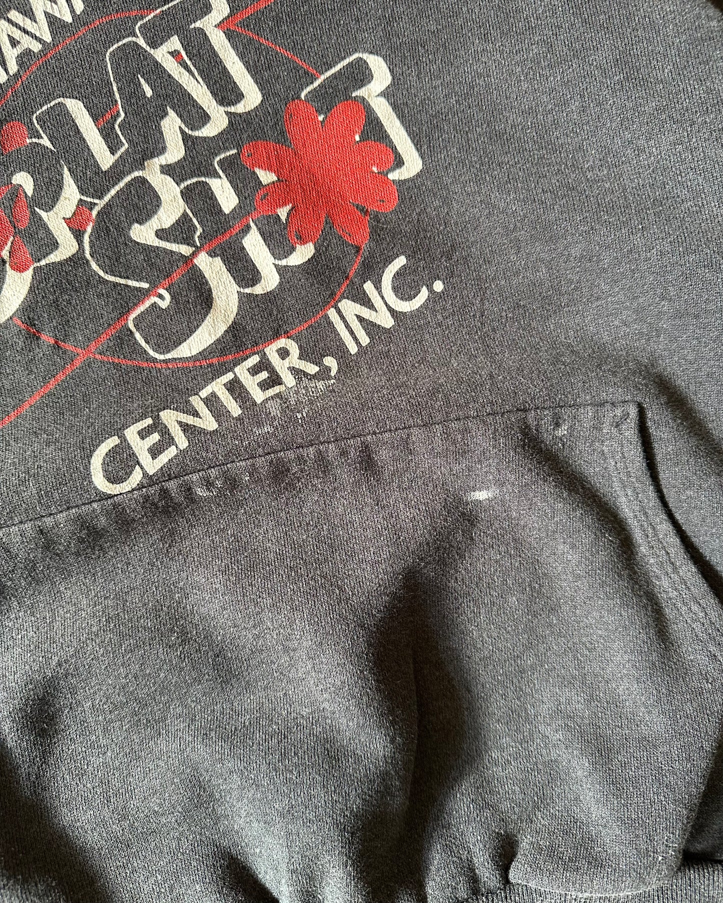1980s - Distressed Black Splat Shot Hoodie - M