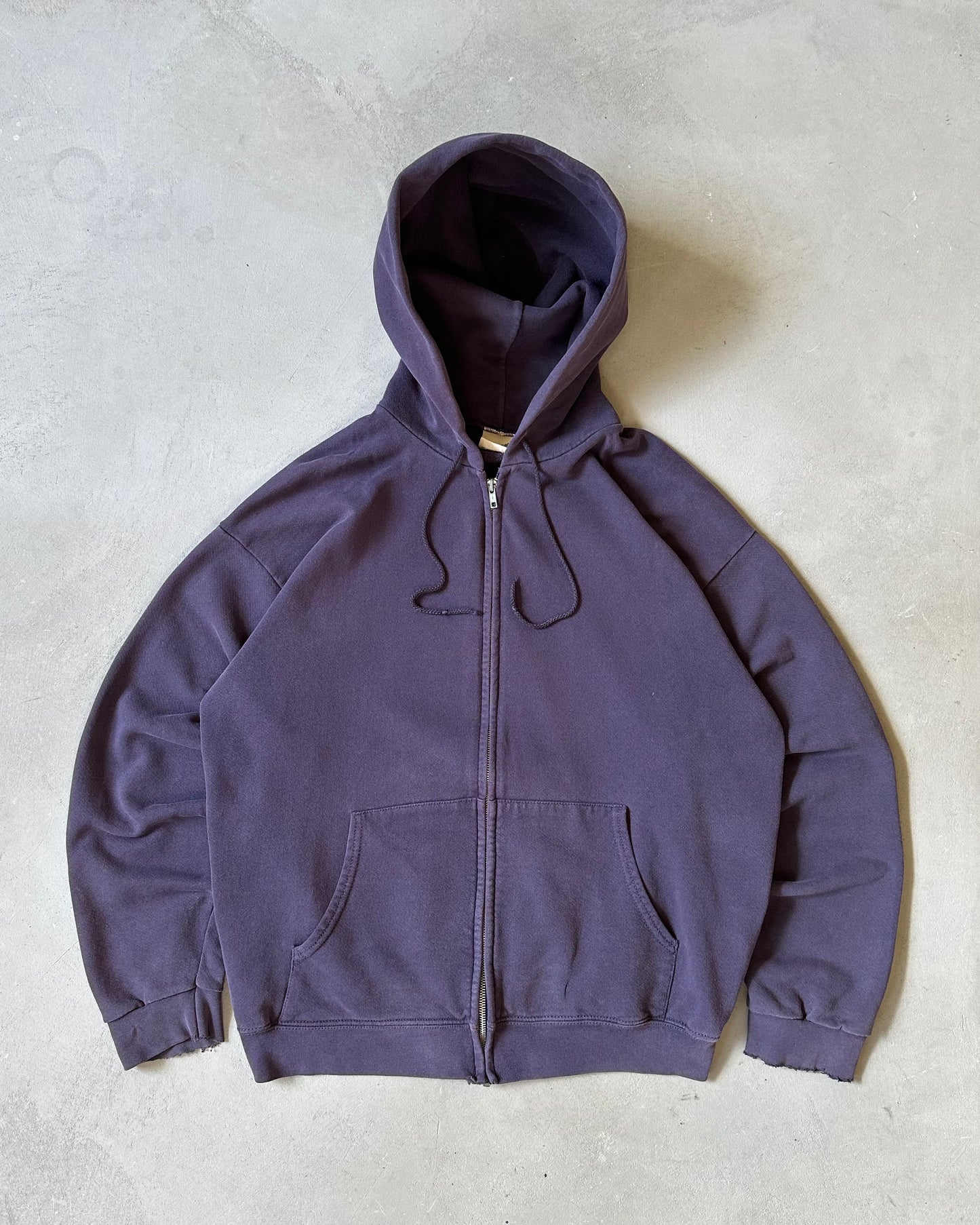 1990s - Distressed Navy Cheetah Zip Up Hoodie - M