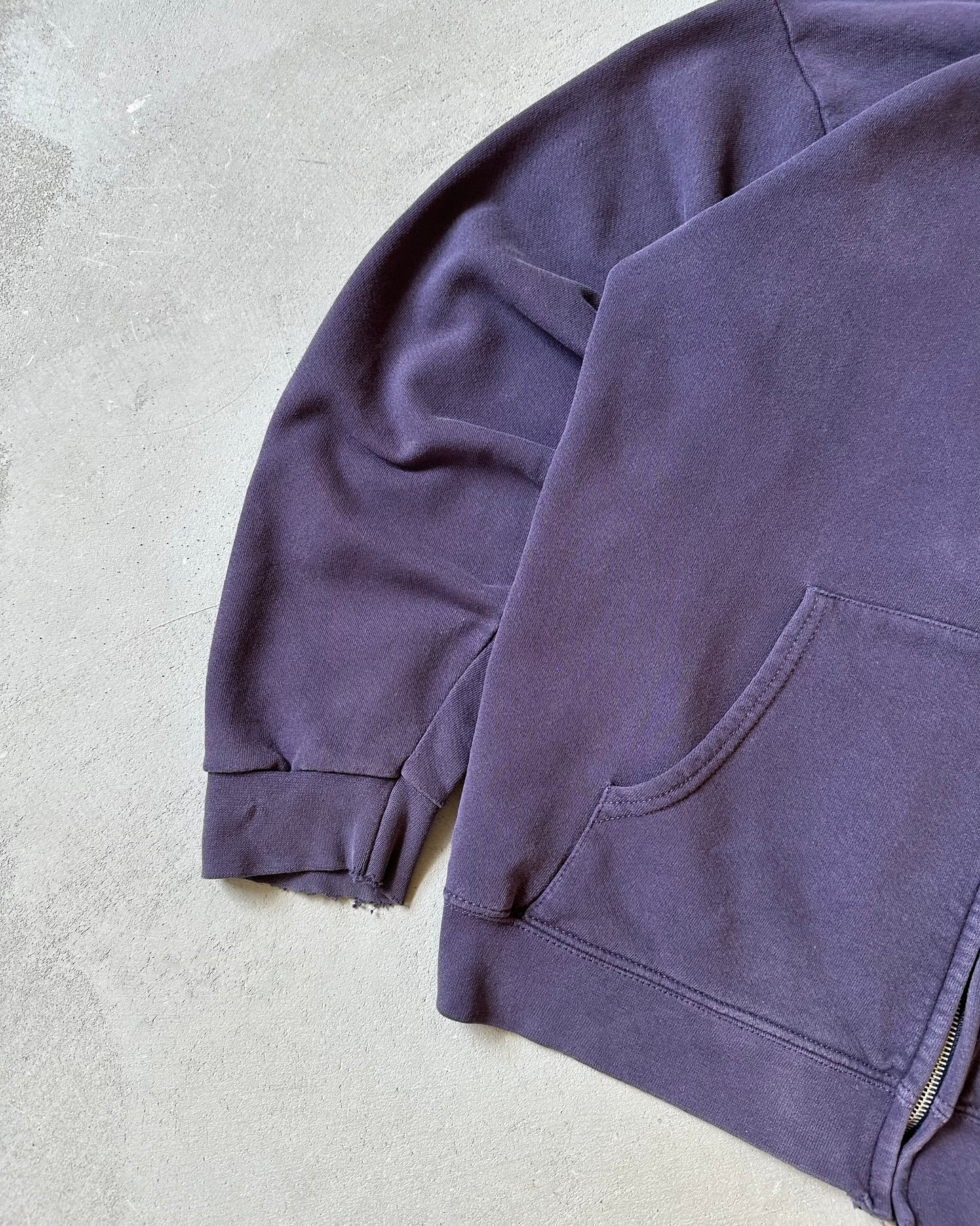 1990s - Distressed Navy Cheetah Zip Up Hoodie - M
