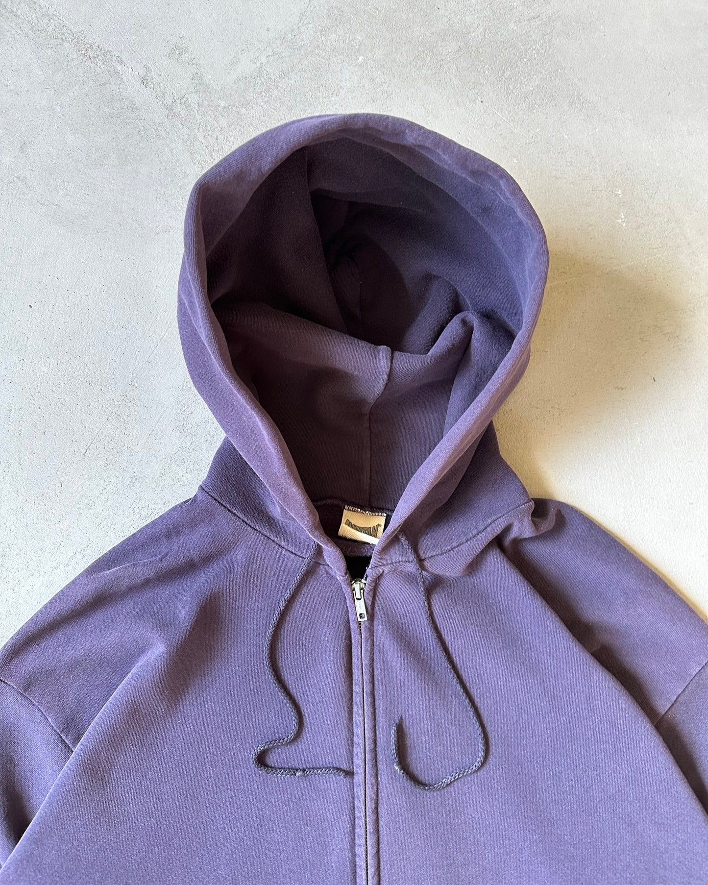 1990s - Distressed Navy Cheetah Zip Up Hoodie - M