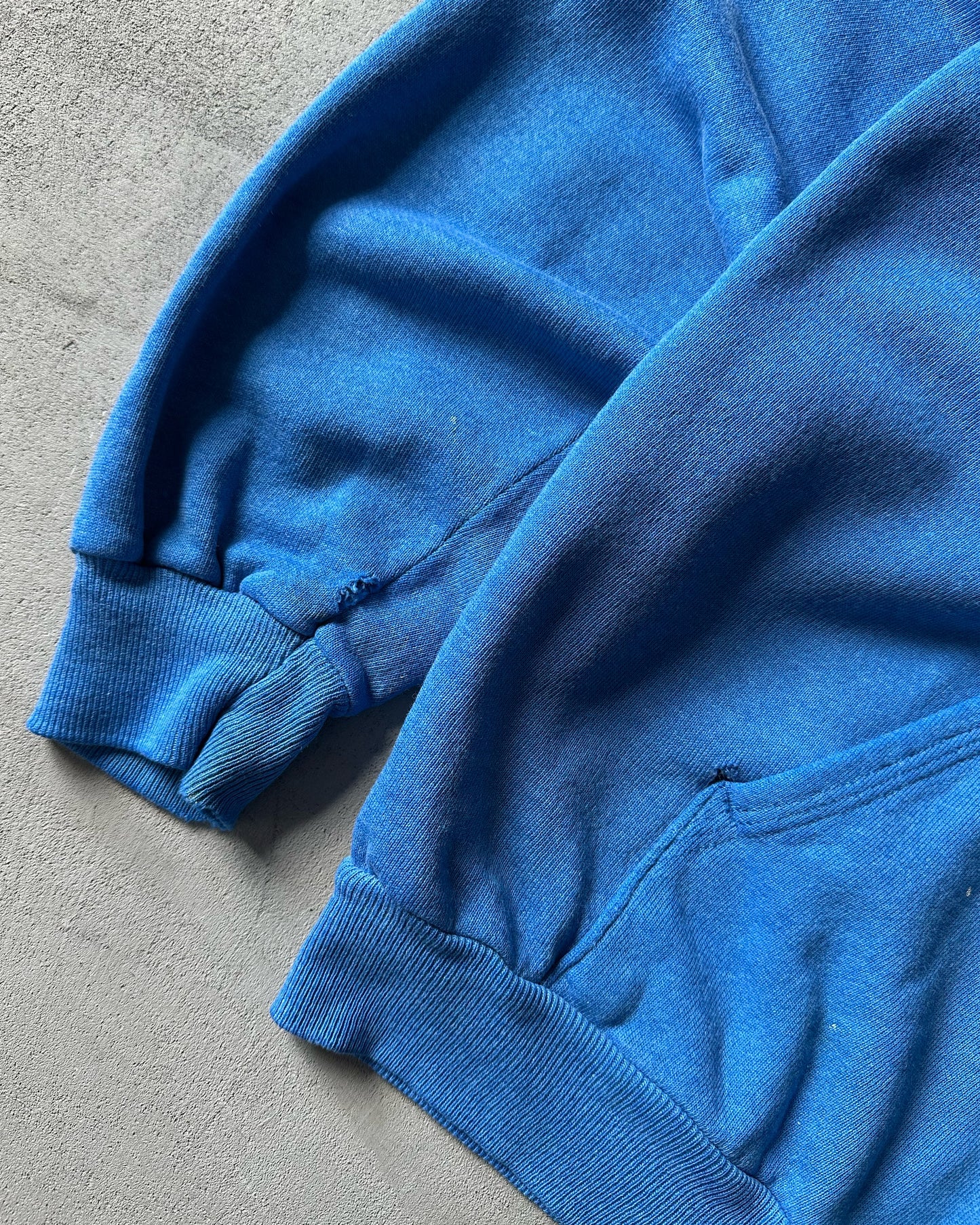 1980s - Distressed Blue "Standard Roofings" Hoodie - L