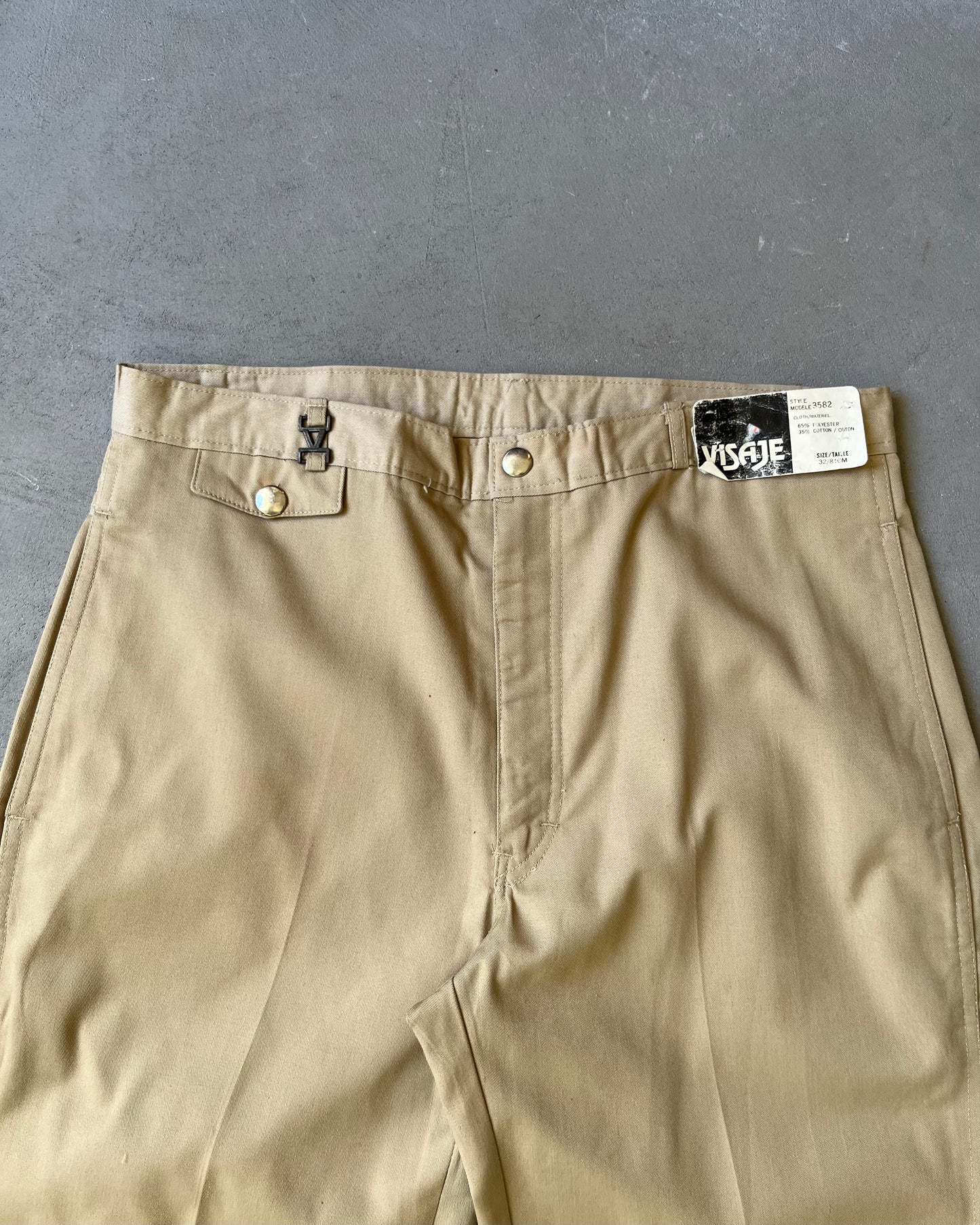 Années 1980 - Pantalon en sergé DSWT Beige Visaje - 30x35
