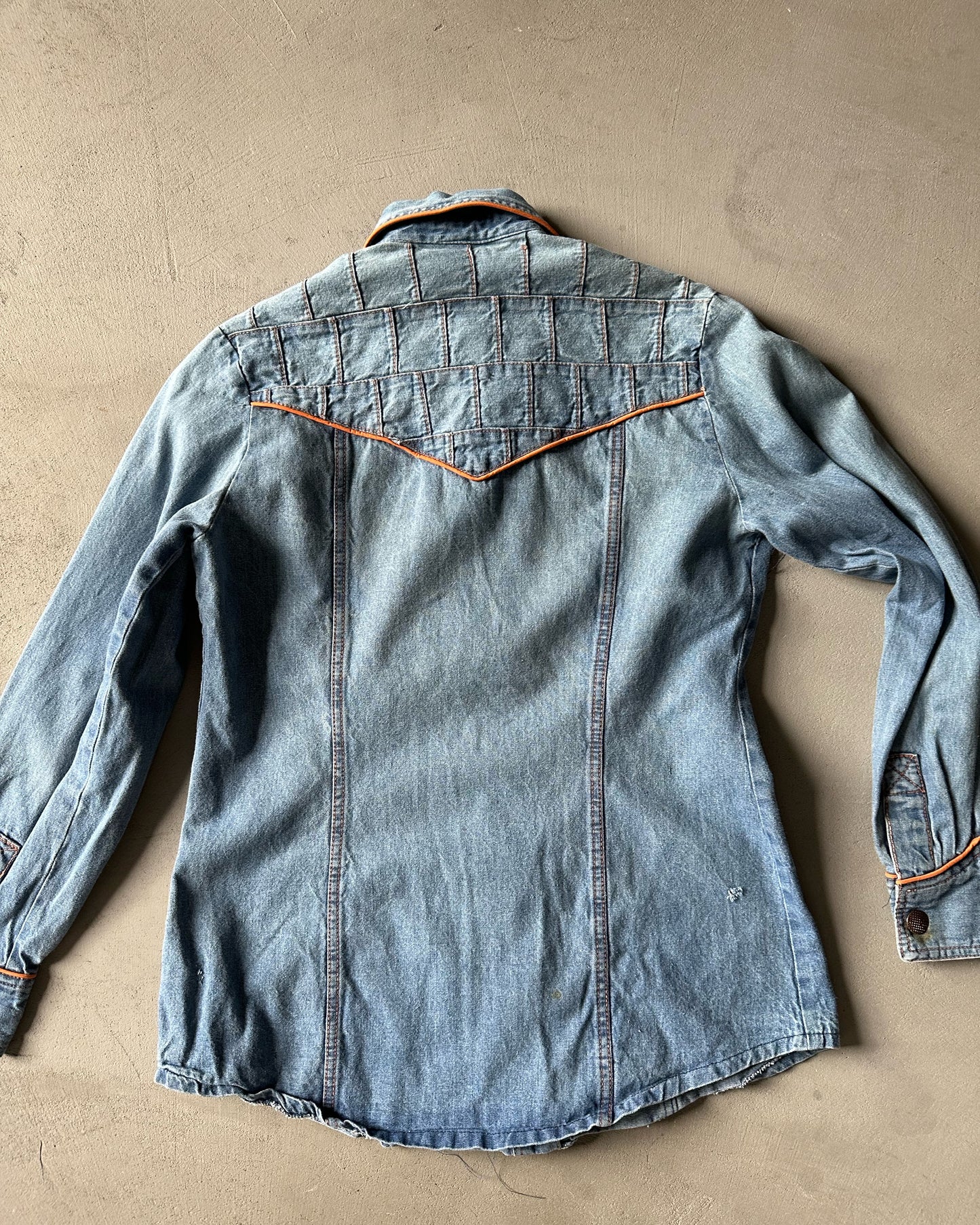 1980s - Denim Western Button Up - (W)M