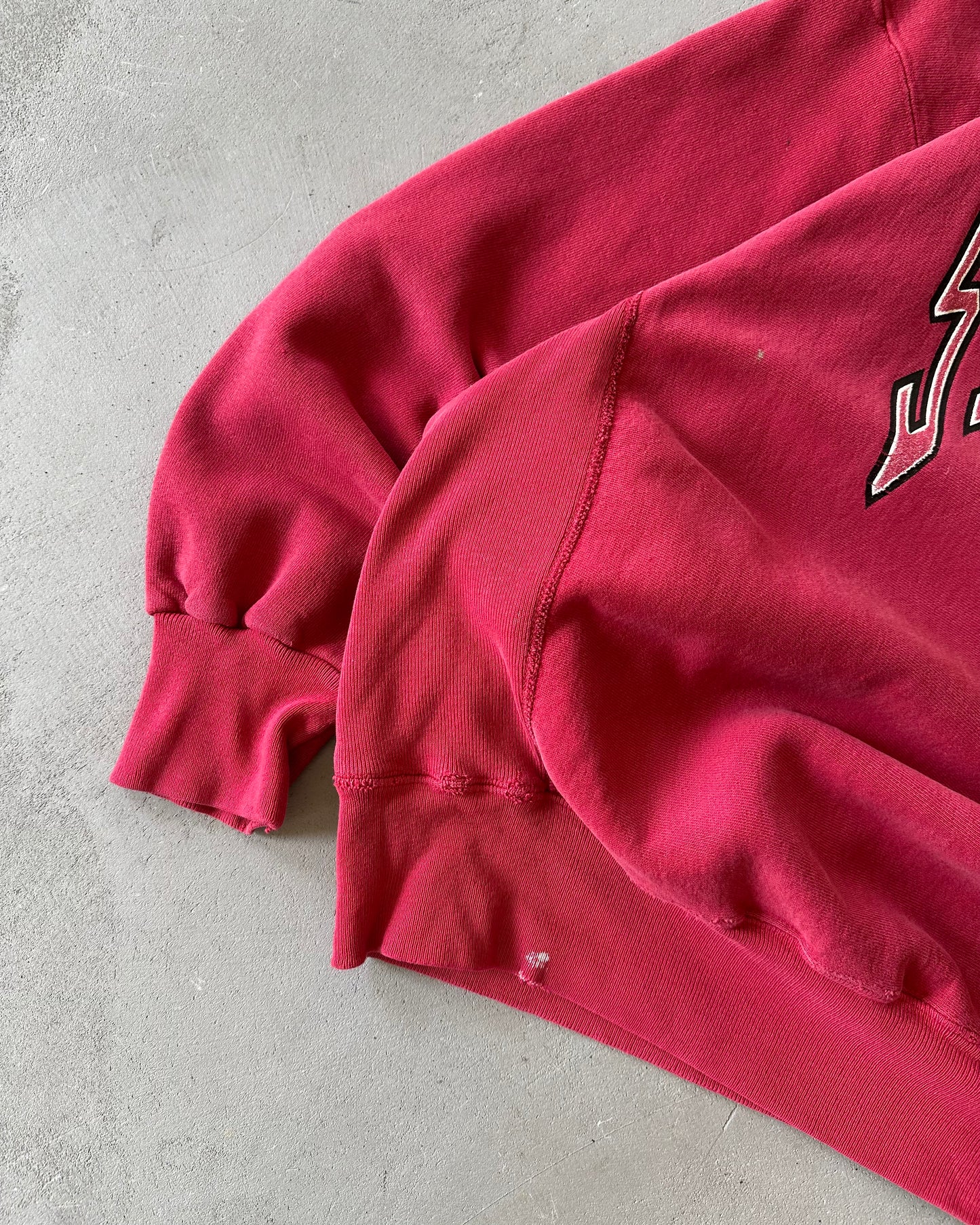 1990s - Distressed Red Stanford Crewneck - XL