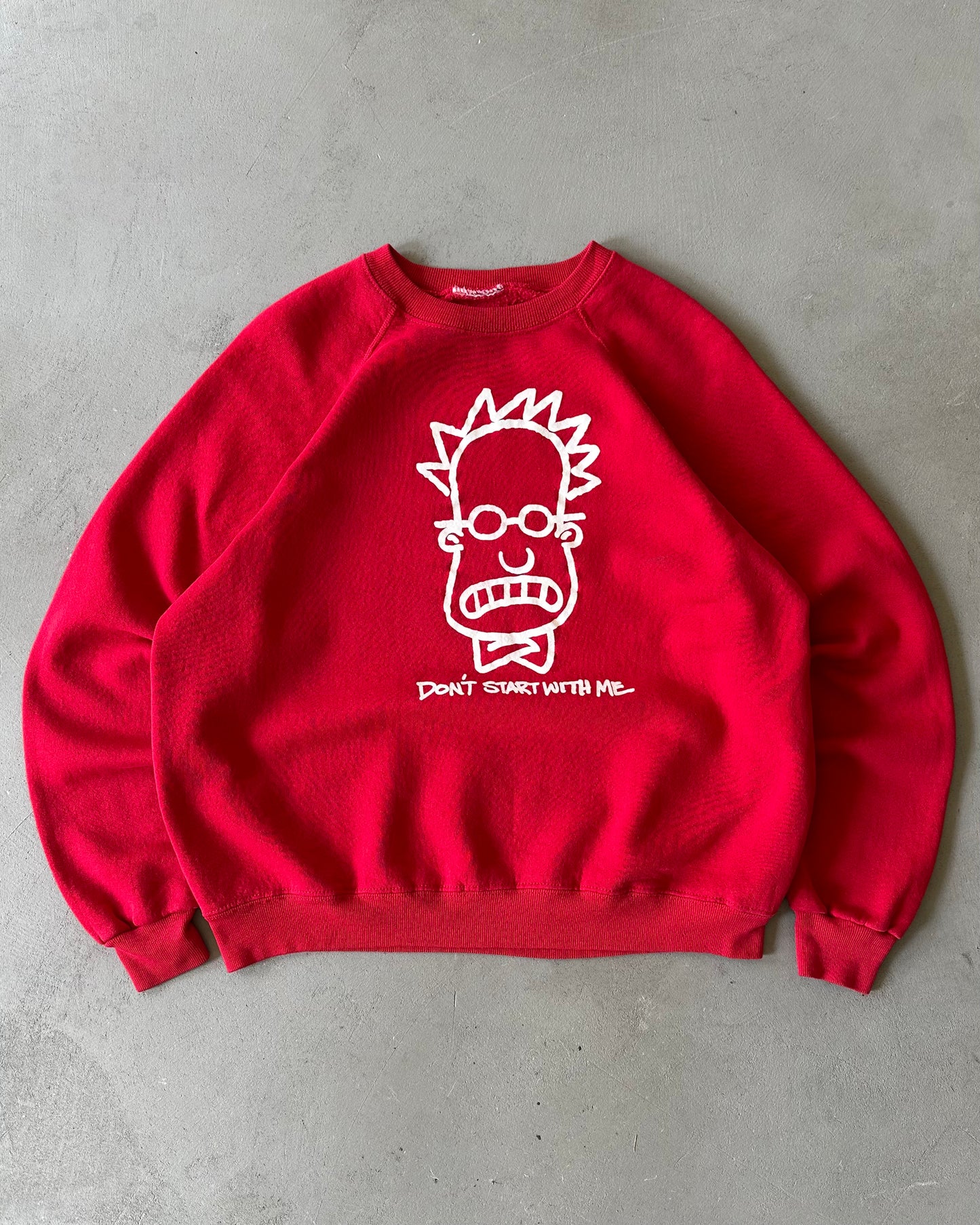 1990s - Red "Don't Start With Me" Crewneck - M