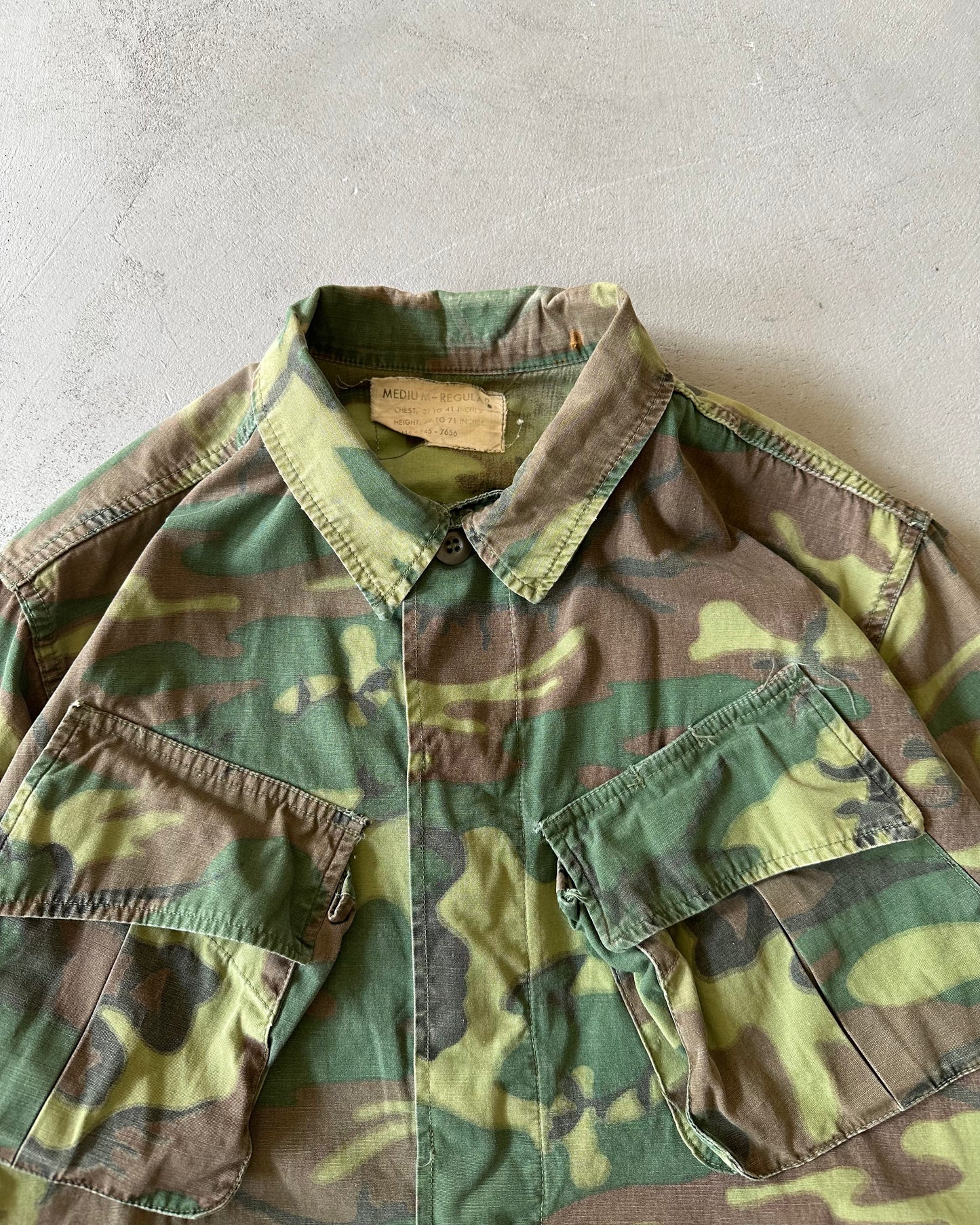 1970s - Camo Military Jungle Over Shirt - M