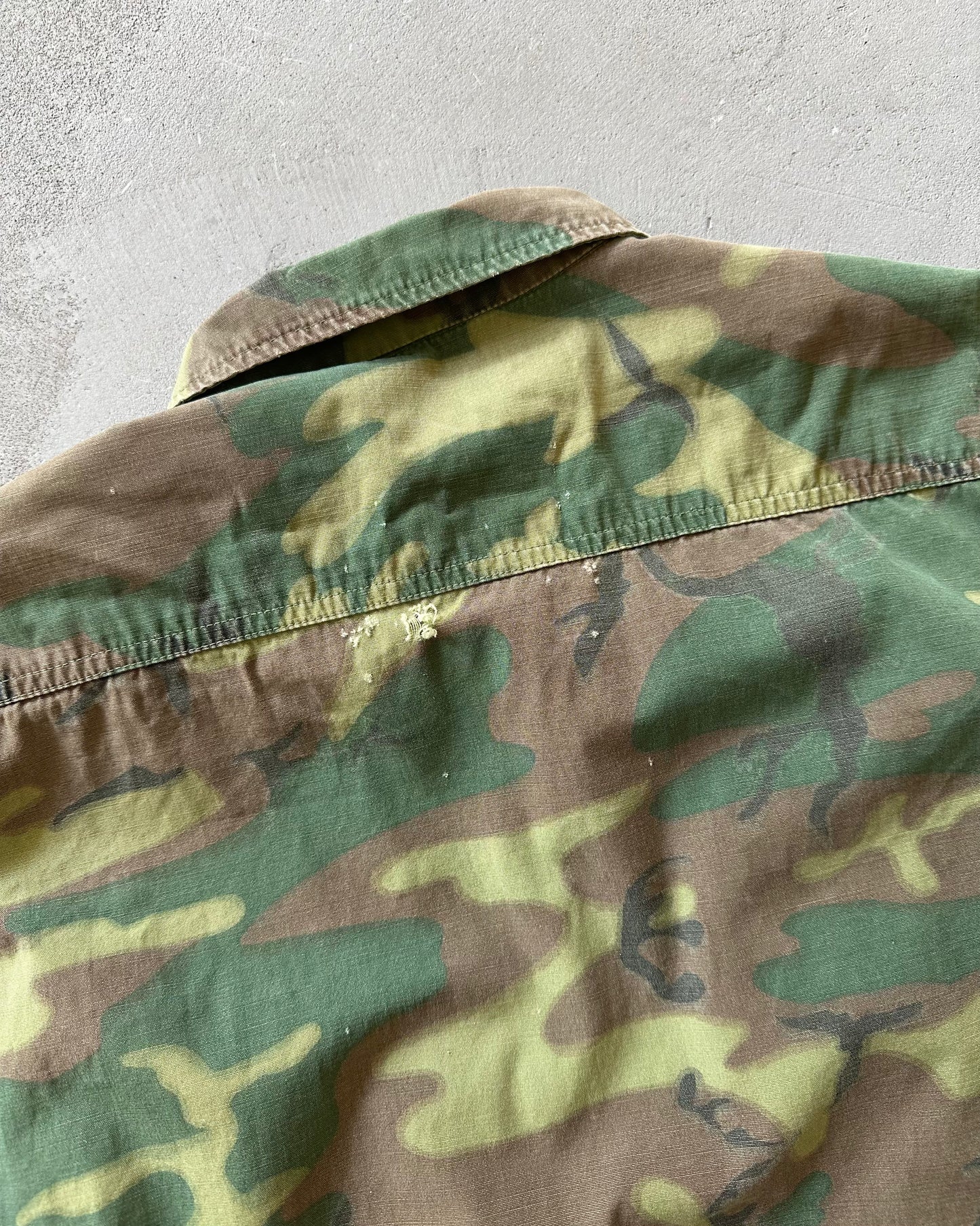 1970s - Camo Military Jungle Over Shirt - M