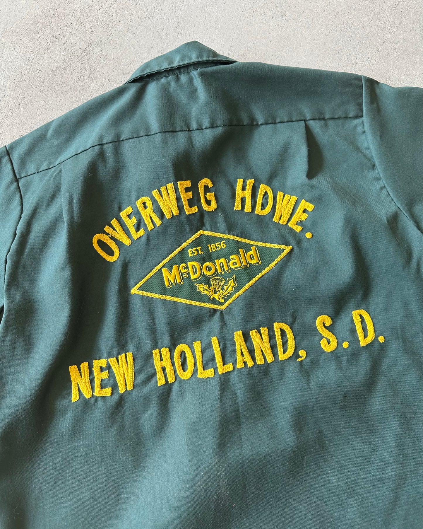 1970s - Green "Overweg HDWE." Chainstitch LEE Shirt - M/L