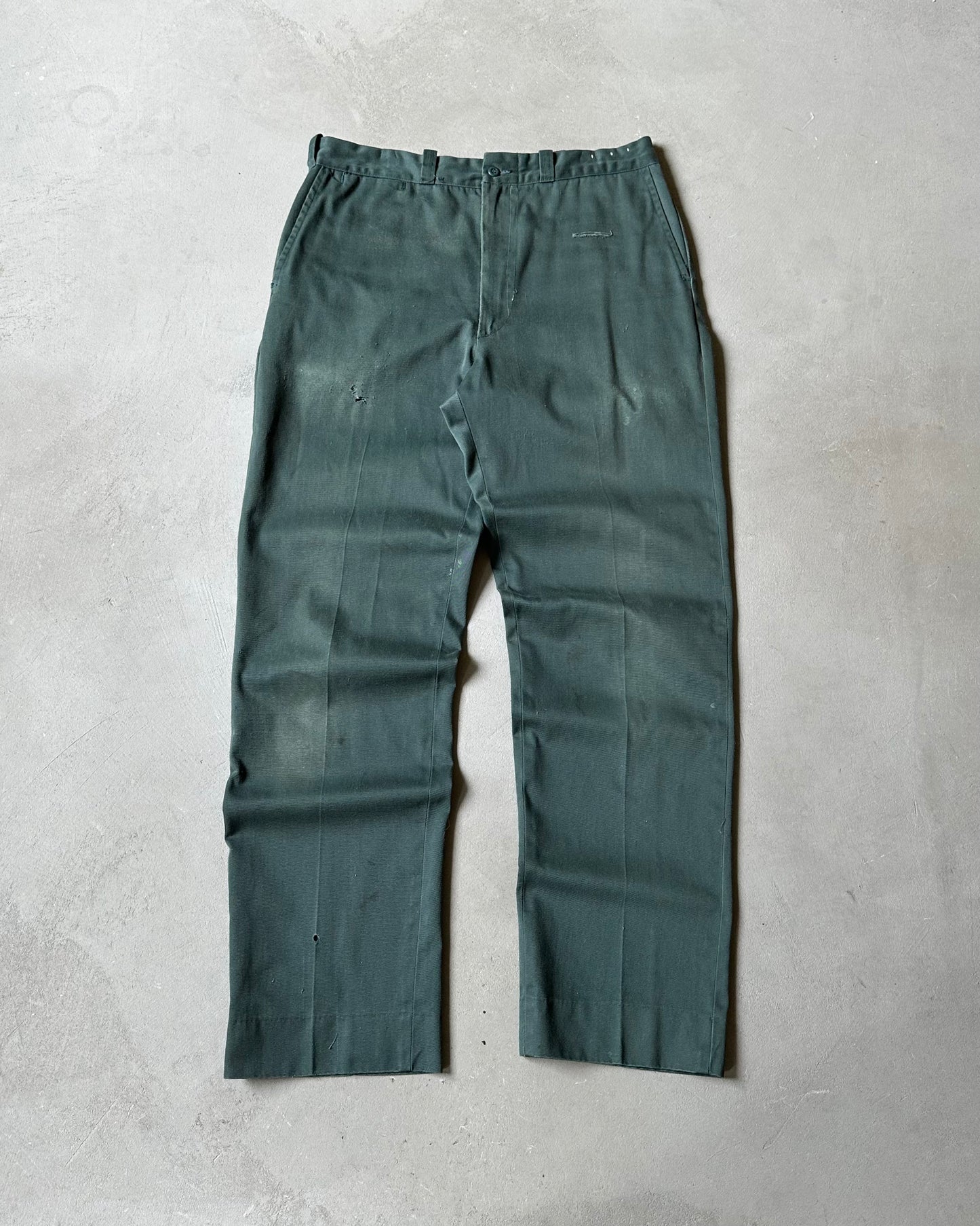 1970s - Distressed Green LEE Chetopa Twill Pants - 32x30