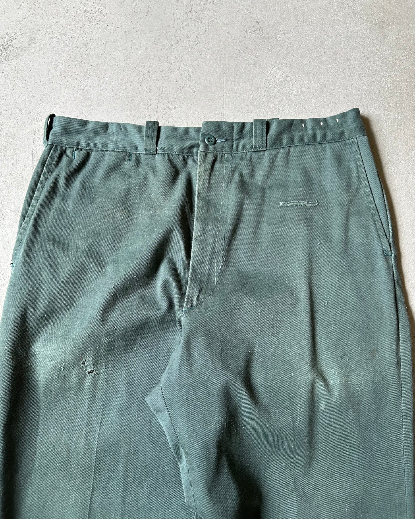 1970s - Distressed Green LEE Chetopa Twill Pants - 32x30