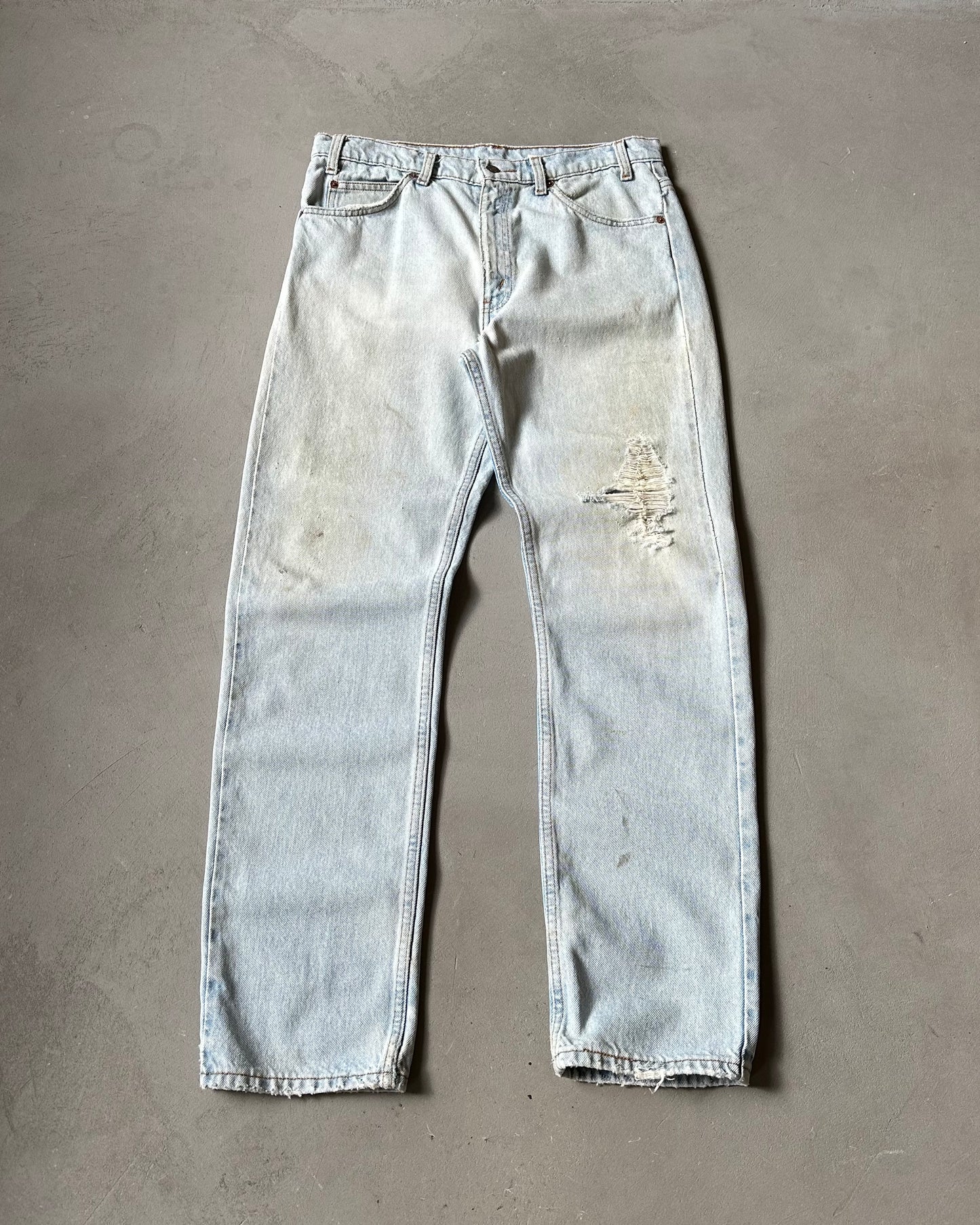 1990s - Distressed 505 Orange Tab Levi's Jeans - 33x31