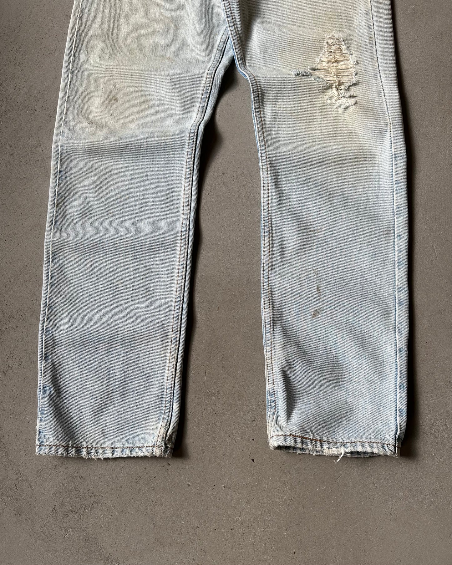 1990s - Distressed 505 Orange Tab Levi's Jeans - 33x31