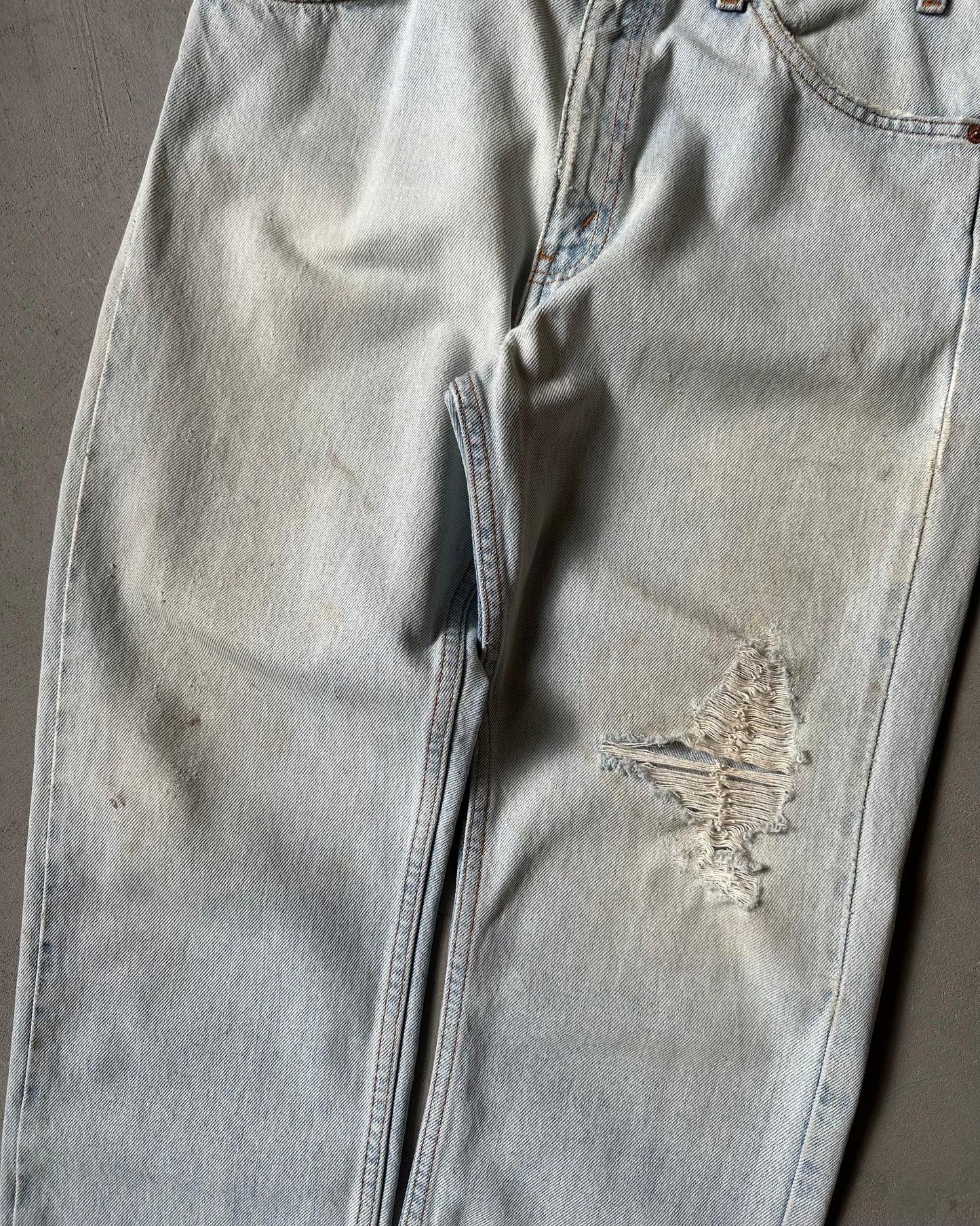 1990s - Distressed 505 Orange Tab Levi's Jeans - 33x31