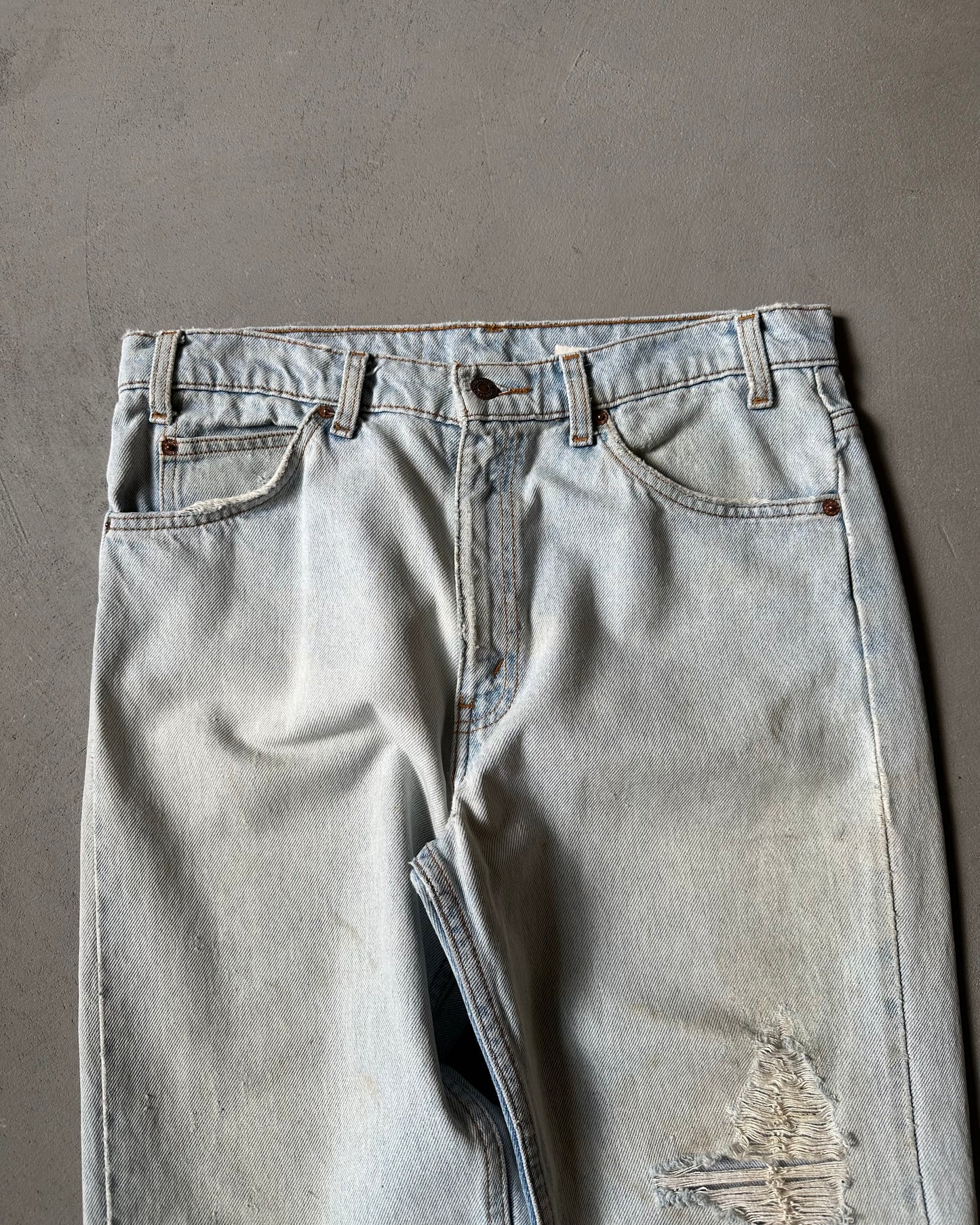 1990s - Distressed 505 Orange Tab Levi's Jeans - 33x31