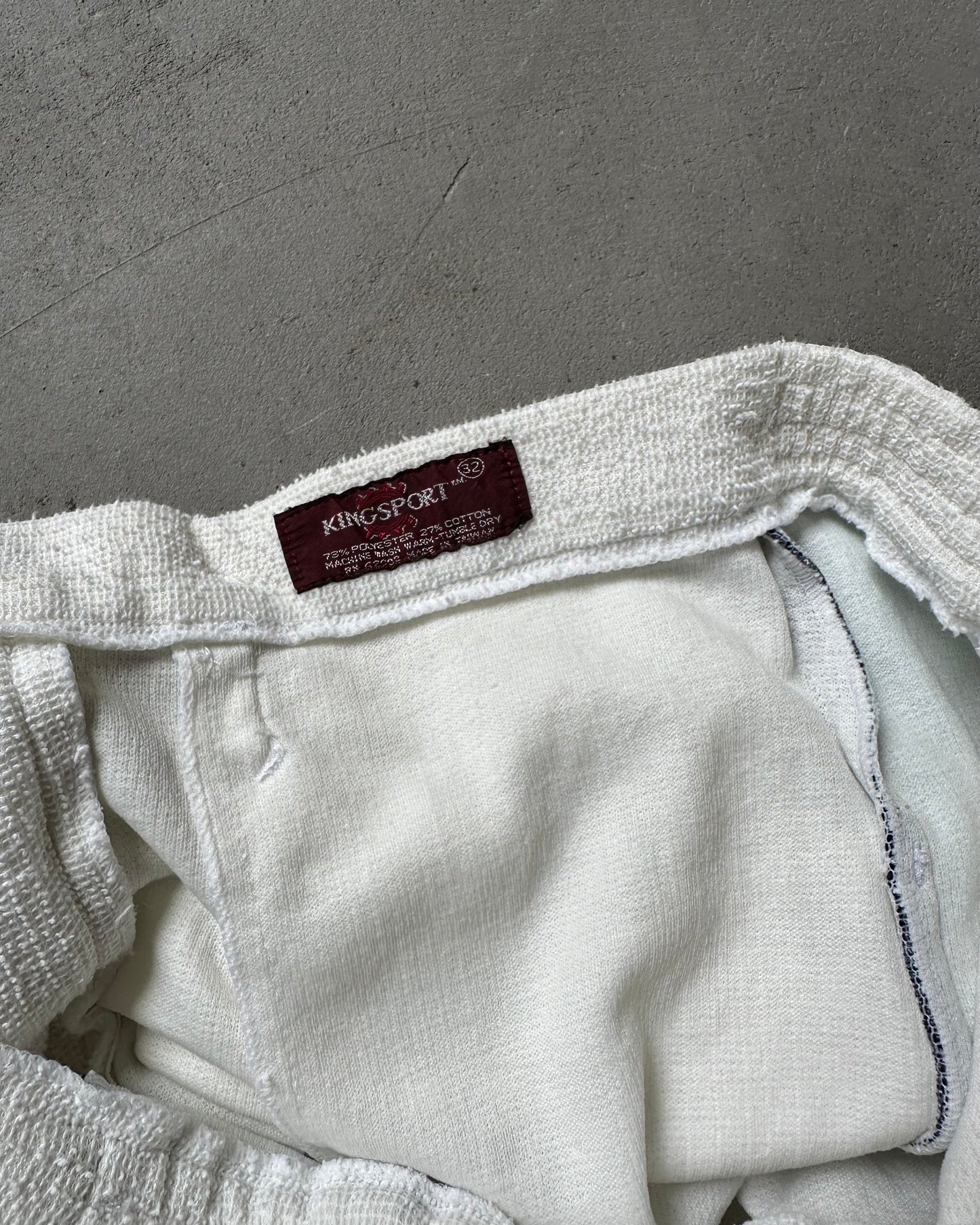 1970s - White/Navy Terry Cloth Shorts - 30