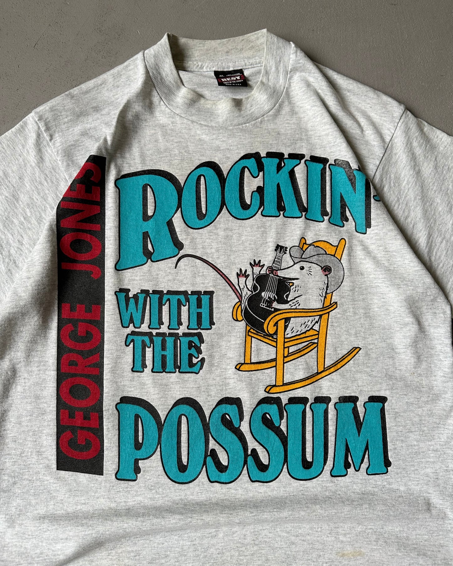 1990s - Ash Grey George Jones T-Shirt - M