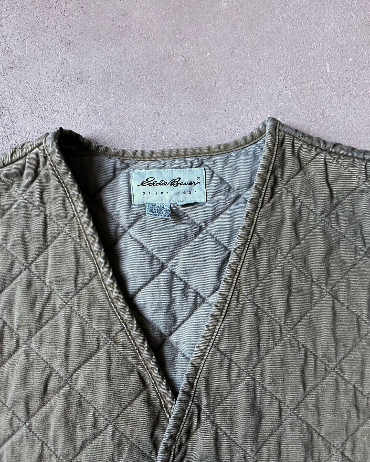 Années 90 - Gilet matelassé vert Eddie Bauer - XL