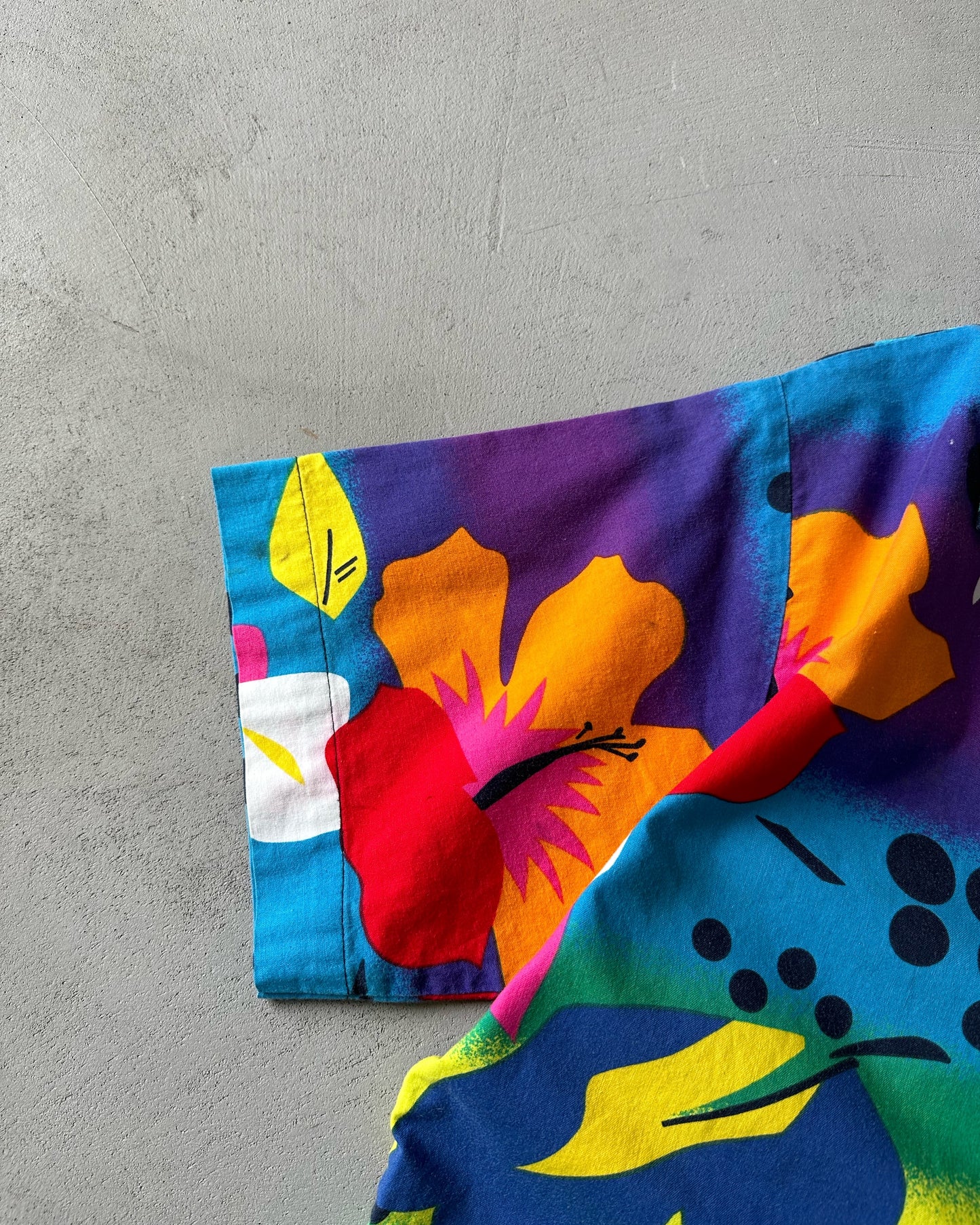 1980s - Blue/Green Art OP Shirt - S