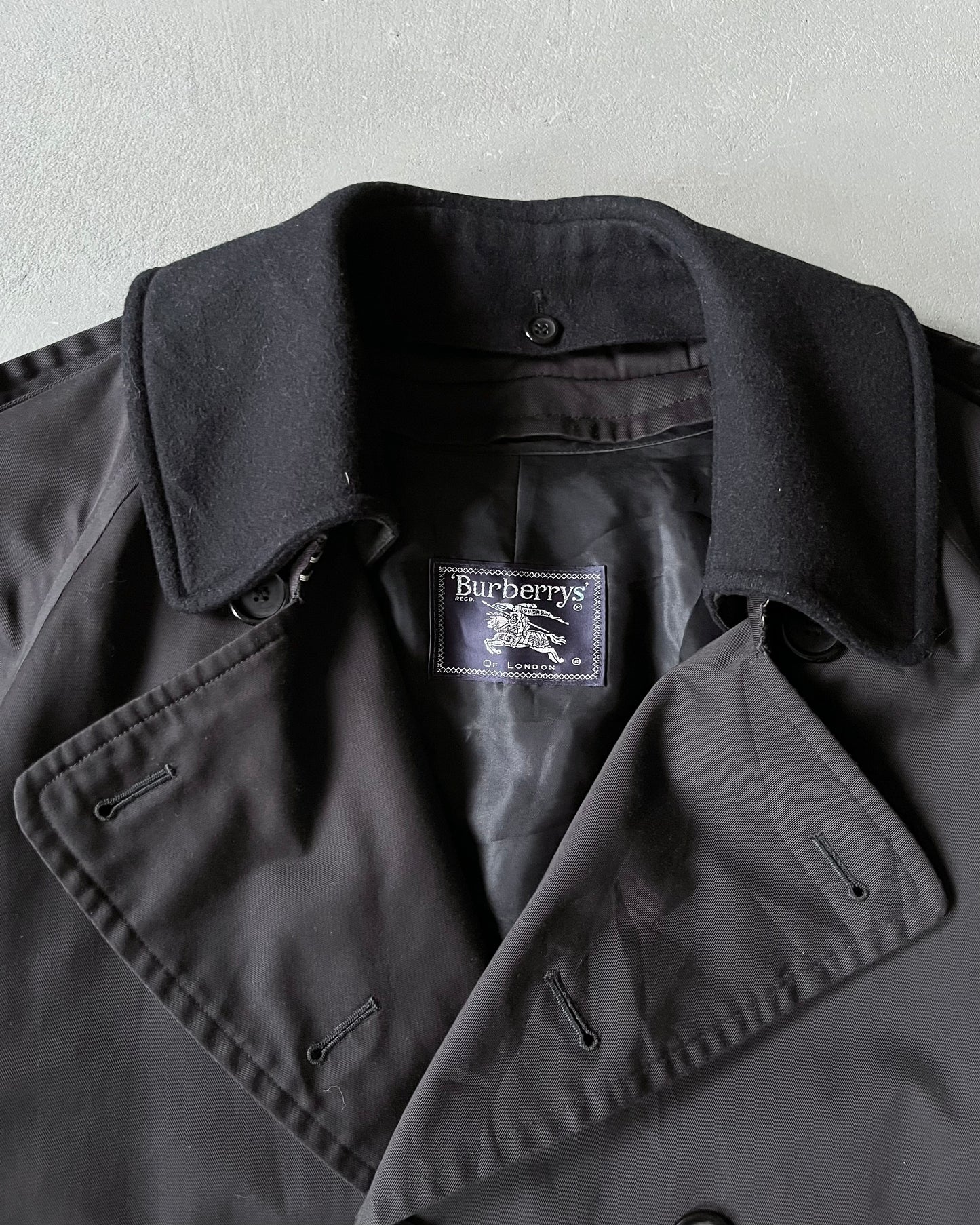 Années 90 - Trench-coat Burberry noir - 38(S)