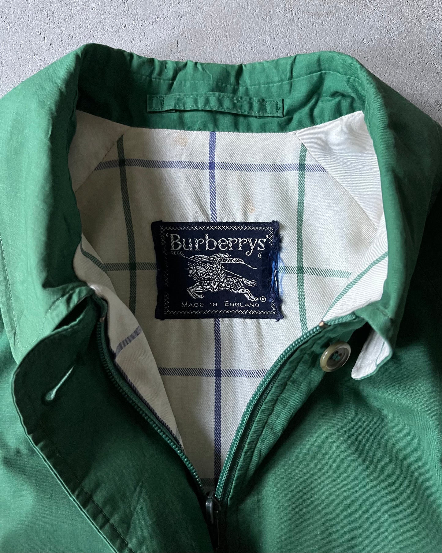 1990s - Green Burberrys' Harrington Jacket - L(Short)