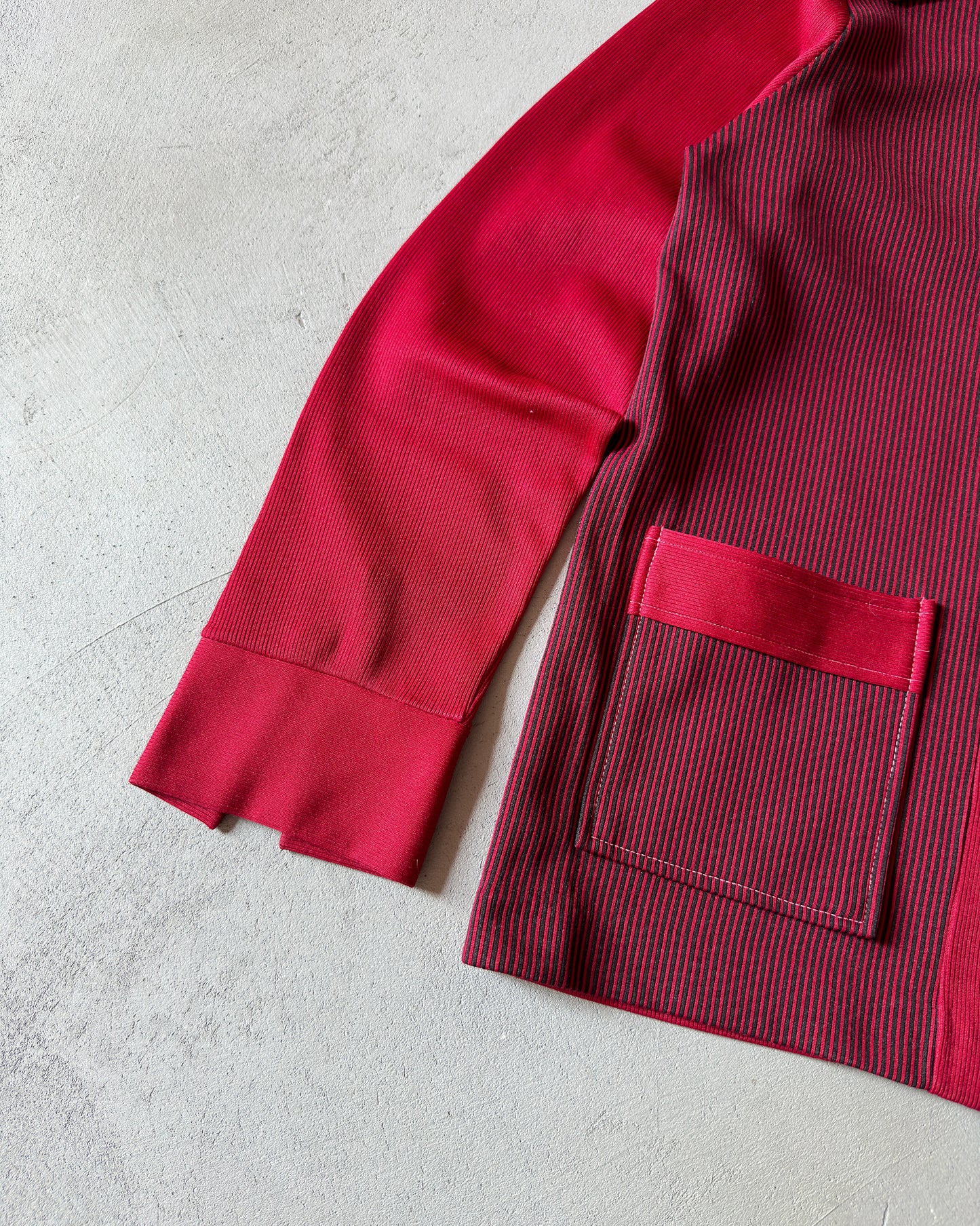 1960s - Red Striped Longsleeve Cardigan - S