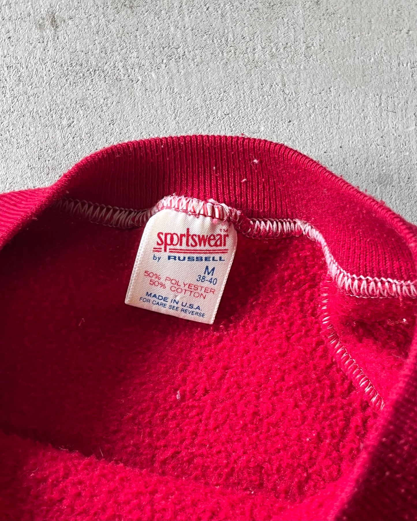 Années 1980 - Sweat ras du cou rouge Utica - S