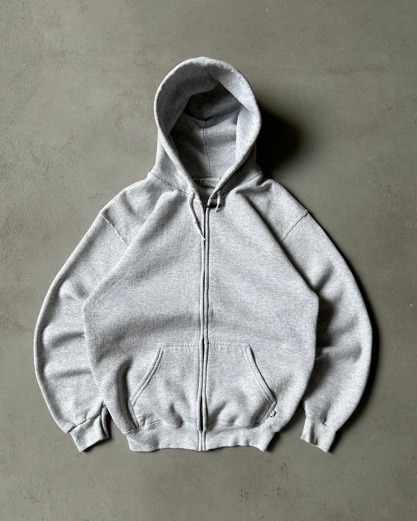 1990s - Ash Grey Zip Up Hoodie - S/M