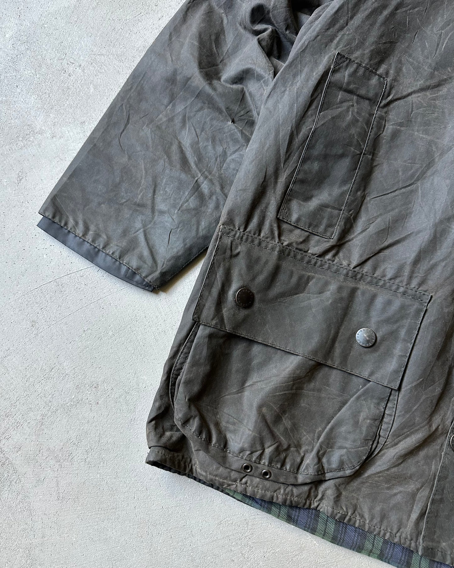 Années 2000 - Veste Barbour Beaufort noire délavée - Taille 42