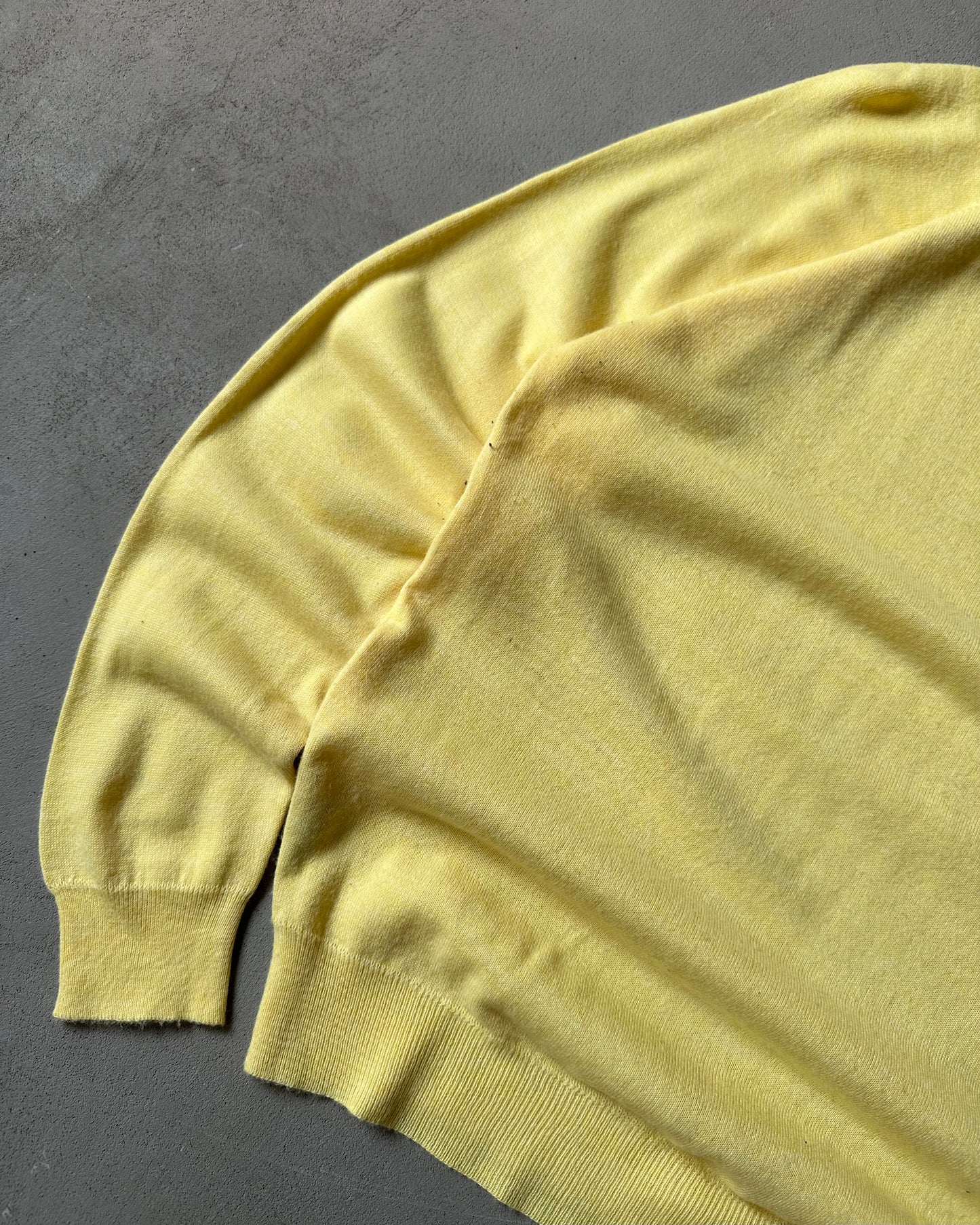 1990s - Baby Yellow Lacoste Light Sweater - L