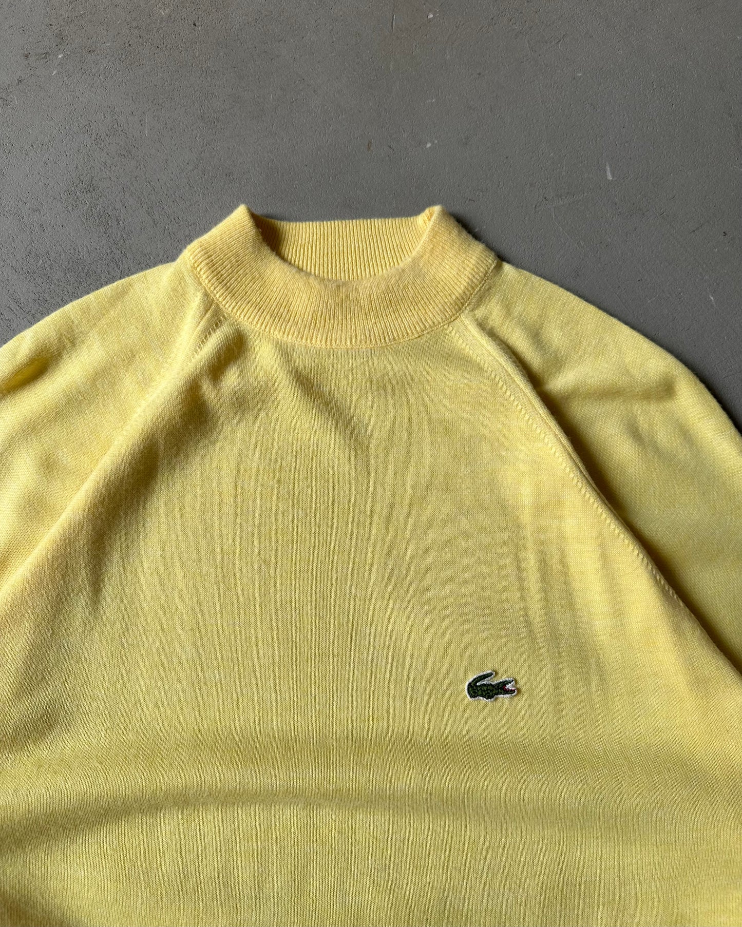 1990s - Baby Yellow Lacoste Light Sweater - L