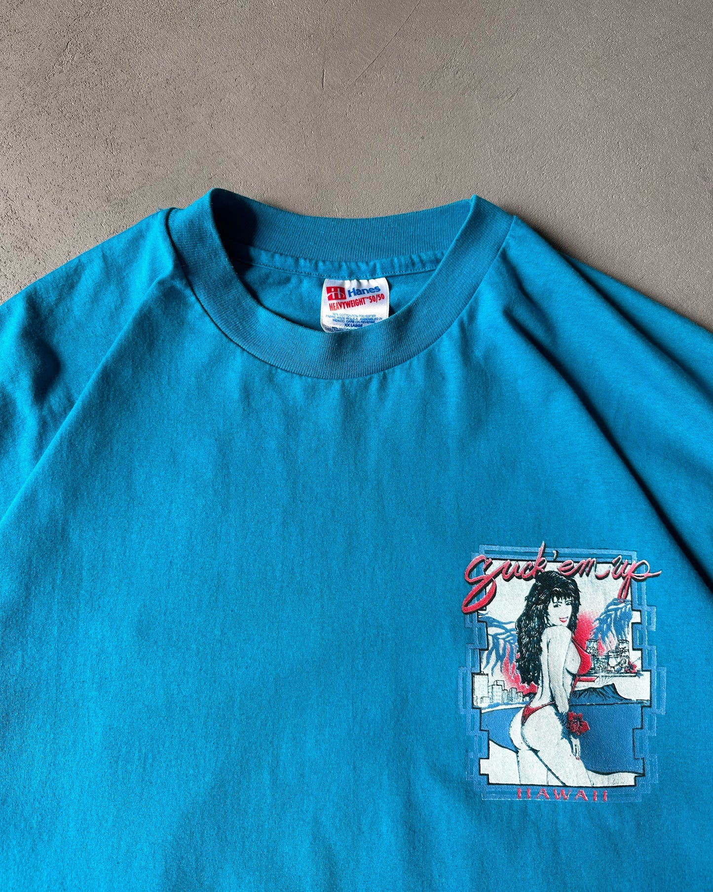 1990s - Blue "Suck'em Up" T-Shirt - XL/XXL