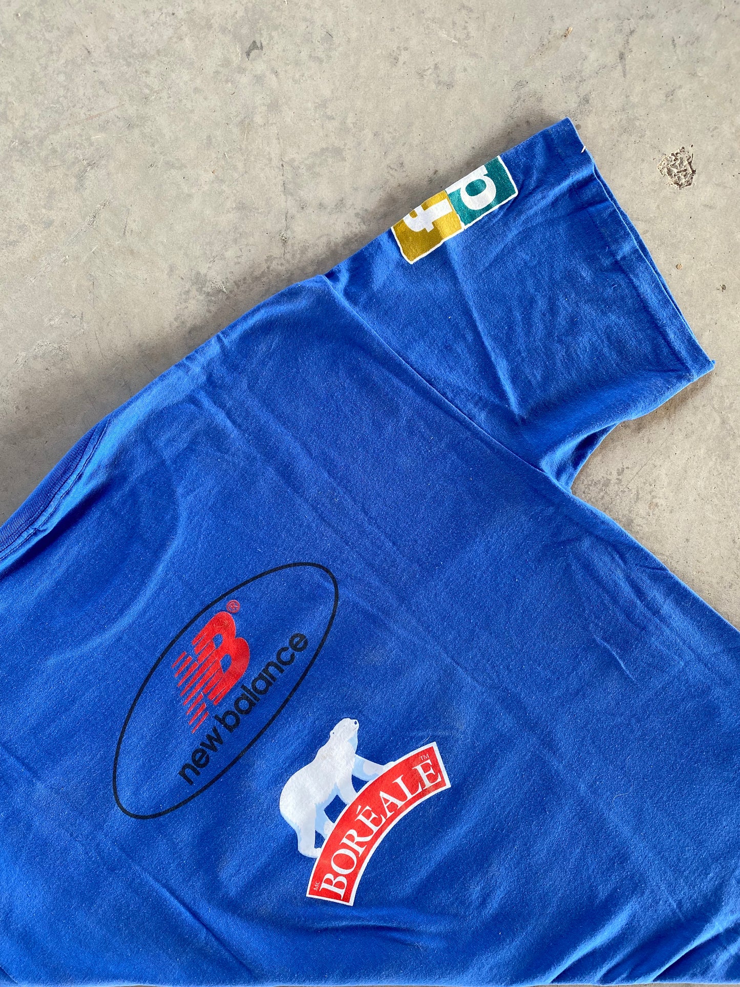 1990s - Blue "Marathon" New Balance T-Shirt - L