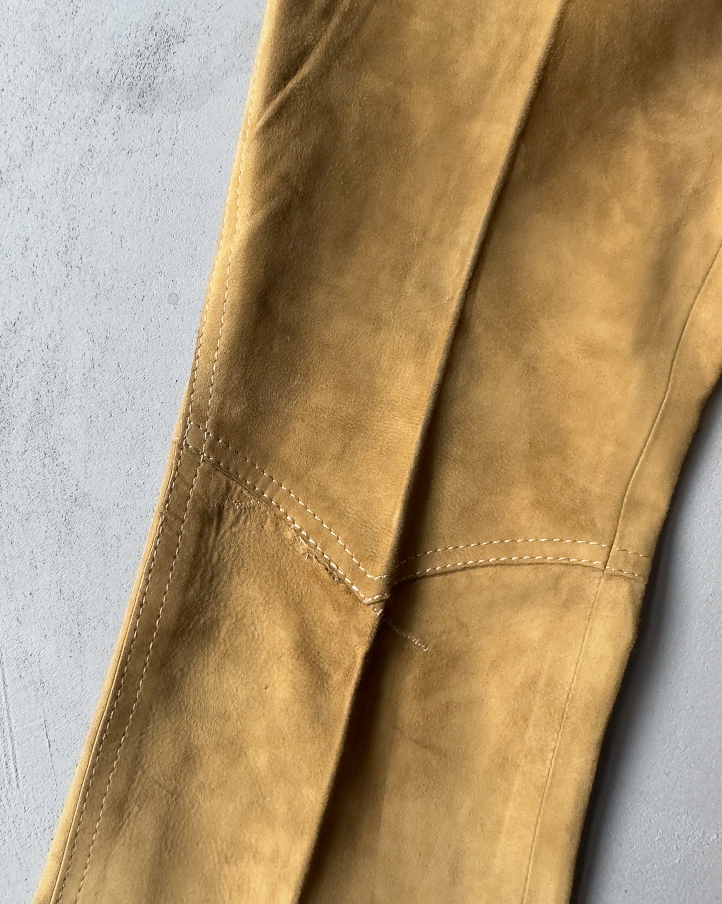 1970s - Caramel Suede Flare Pants - 29x31