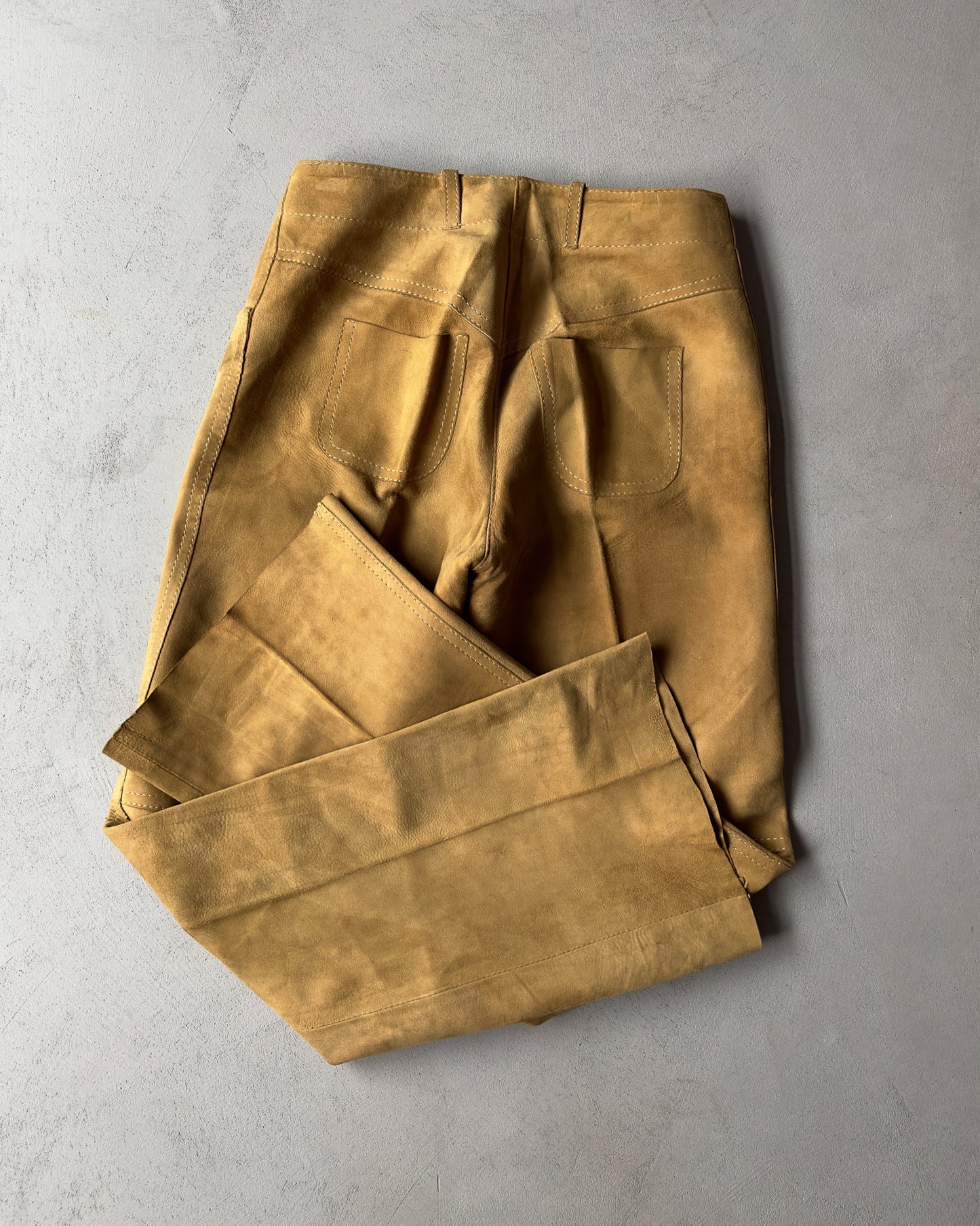 1970s - Caramel Suede Flare Pants - 29x31